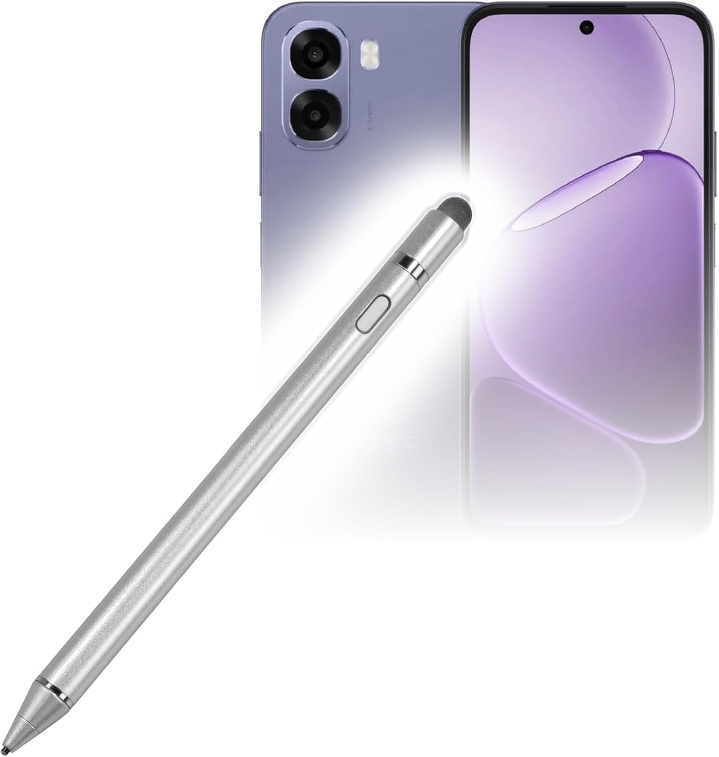 BoxWave Stylus Pen Compatible with Oppo A6x 4G - AccuPoint Active Stylus, Electronic Stylus with Ultra Fine Tip - Metallic Silver