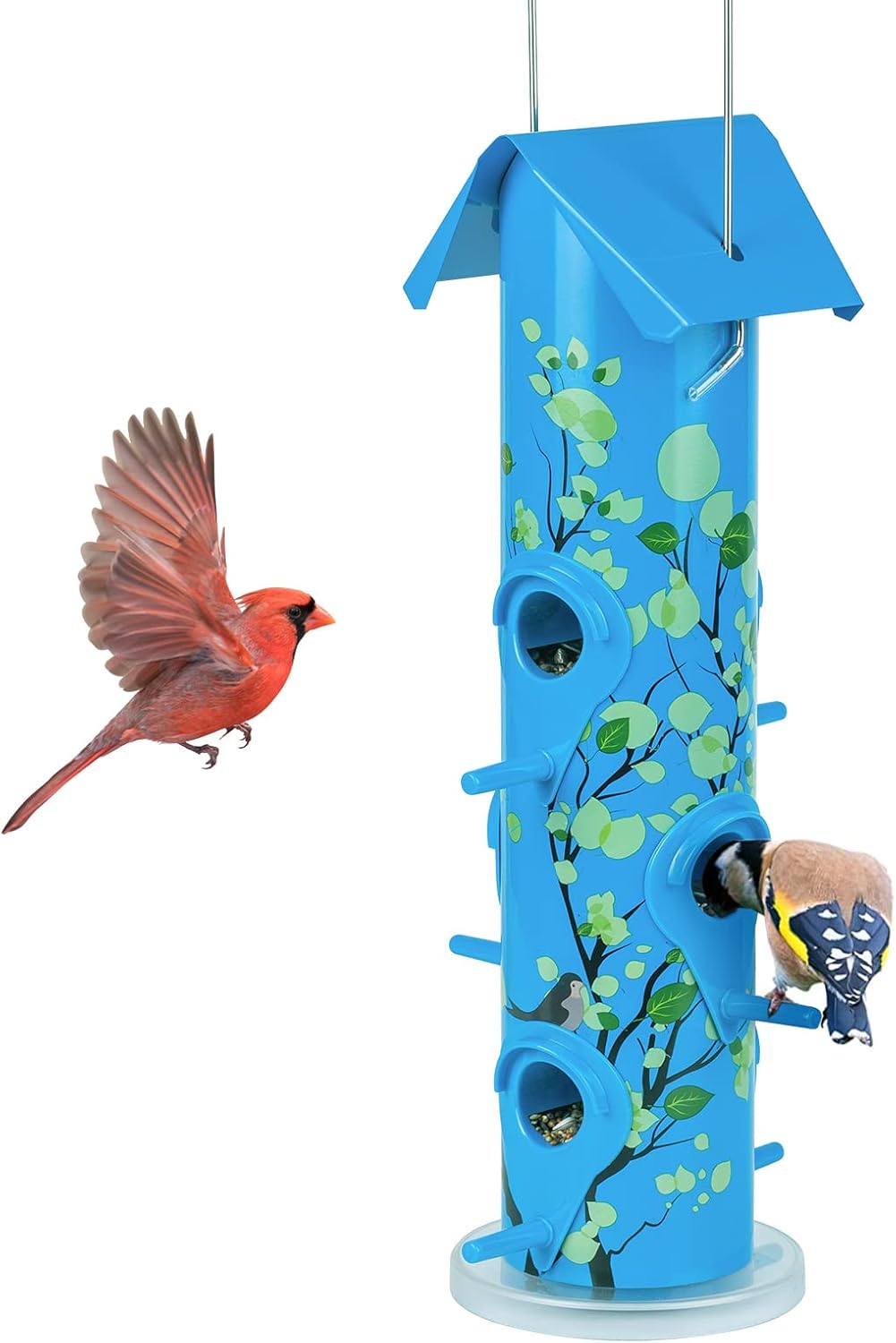 Kingsyard Tube Bird Feeders for Outdoors Hanging, 6Ports