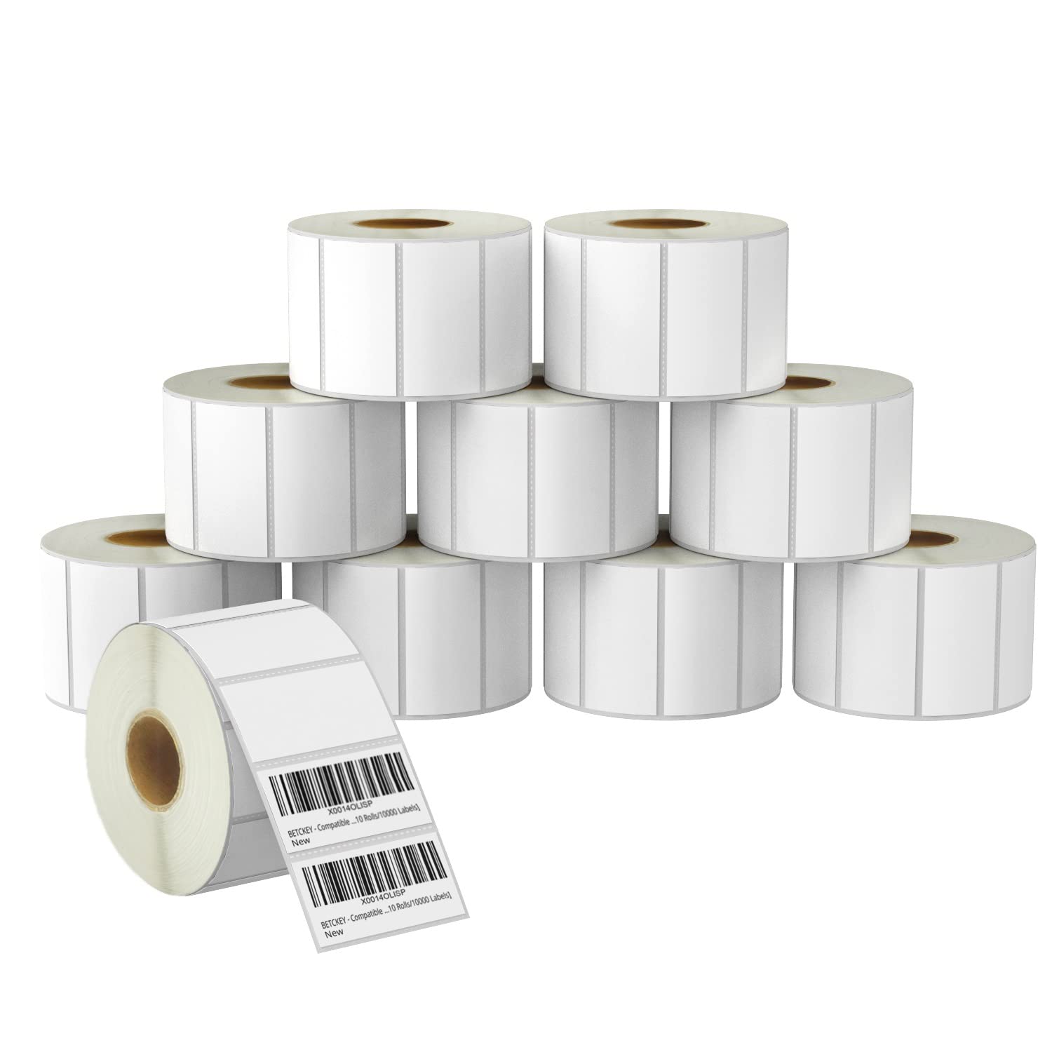 BETCKEY 51mm x 25mm Étiquettes Thermiques Perforées pour Code-Barres Compatible Zebra 10 Rouleaux