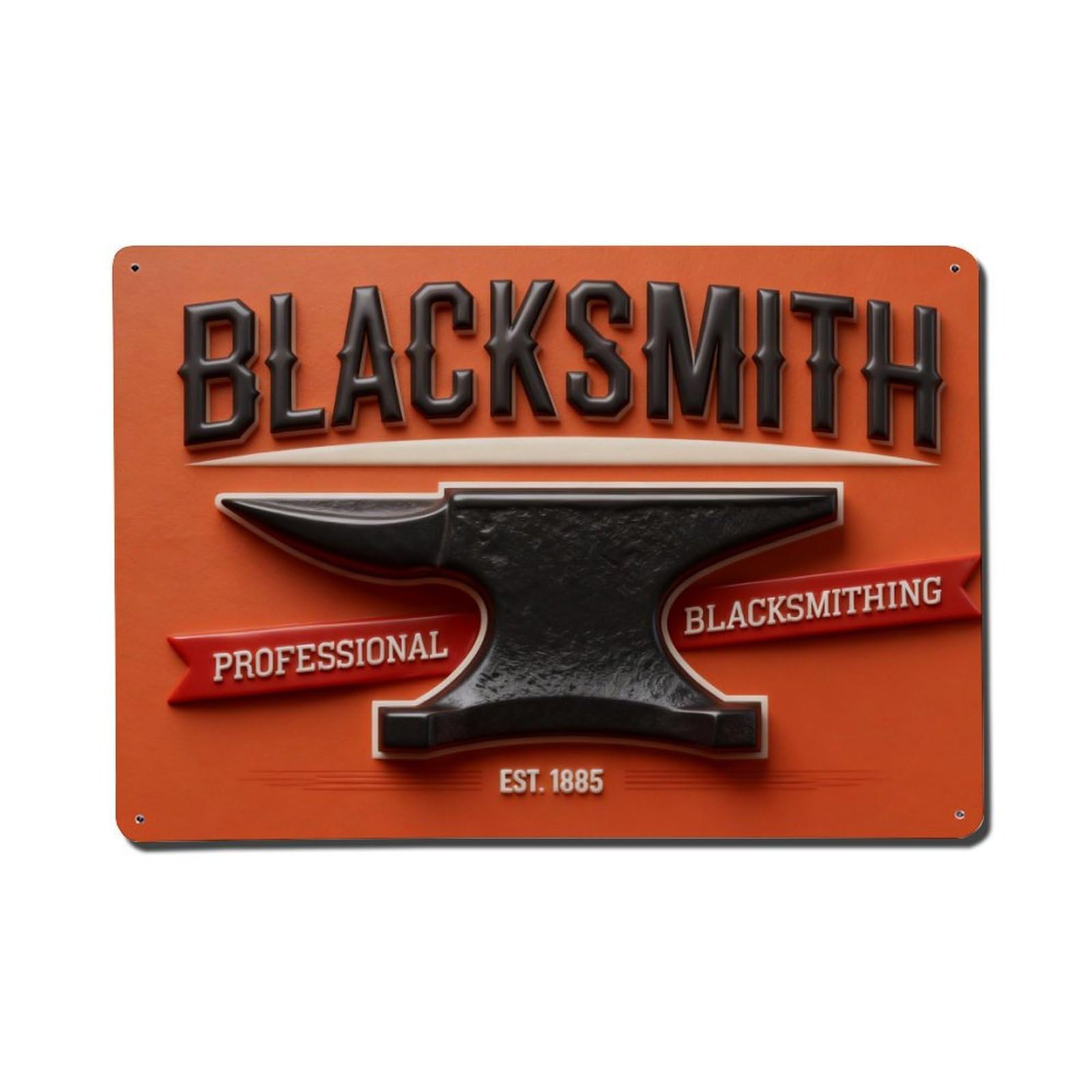 Blacksmith Professional Anvil Design Print Metal Tin Sign Plaque