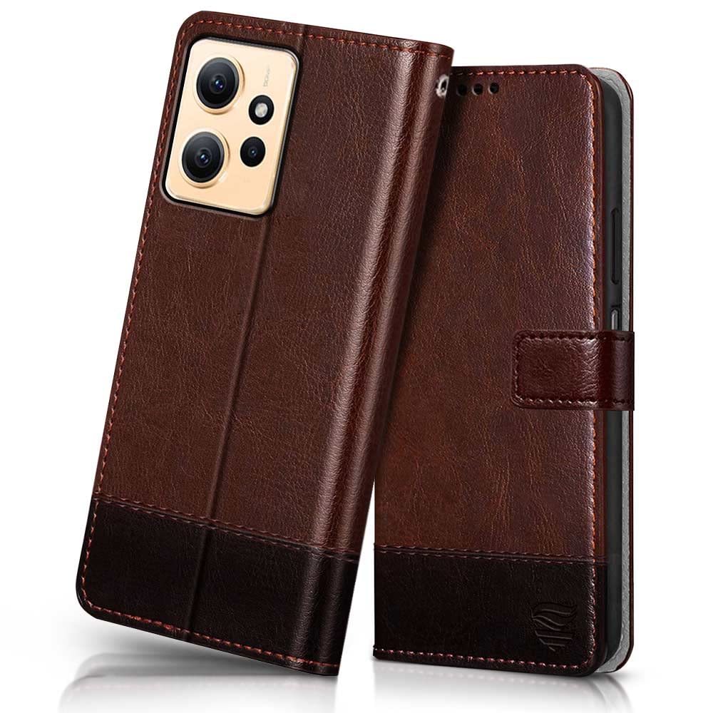 FLIPPED Vegan Leather Flip Case Back Cover for Xiaomi Redmi Note 12 4G (Flexible, Shock Proof | Hand Stitched Leather Finish | Card Pockets Wallet & Stand | Brown with Coffee) (B0BZPX8H1T) Amazon Price History, Amazon Price Tracker