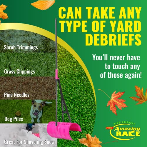 Amazing Rake Back Saving Garden Rake ― Leaf Rakes for Gardening ― Leaf Picker Upper ― Heavy Duty Leaves Claw & Rakes Lawns Garden Tool ― Easy Leaf & Grass Grabber Without Bending Over ― Hot Pink - Thumbnail 7