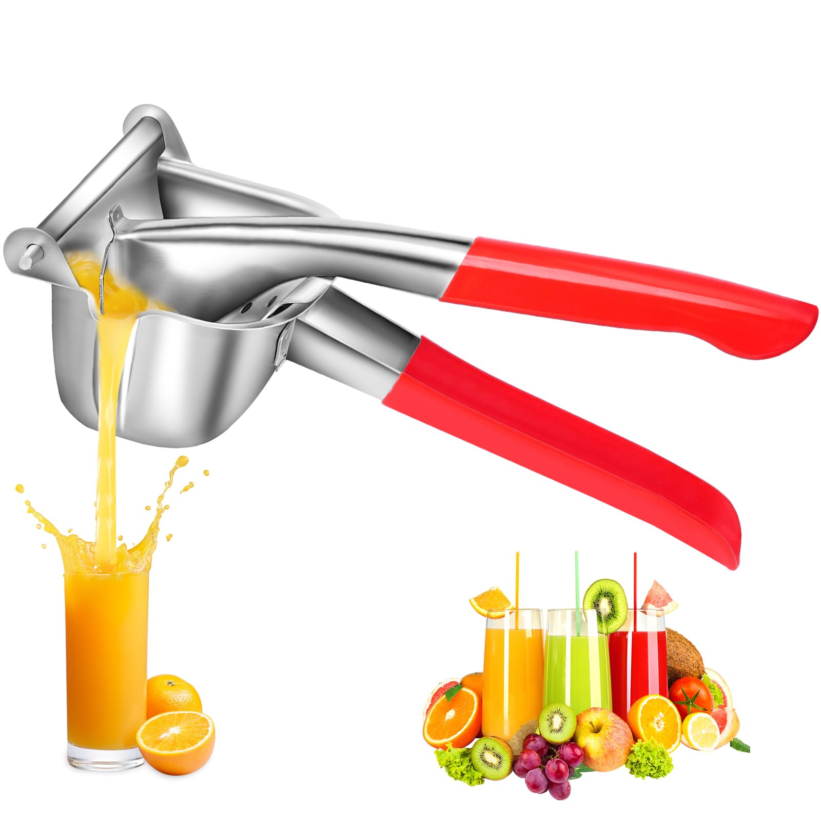BAKPOCO Exprimidor de limón de acero inoxidable, grande, manual, exprimidor de cítricos, exprimidor manual de zumos de frutas, exprimidor para naranja y lima