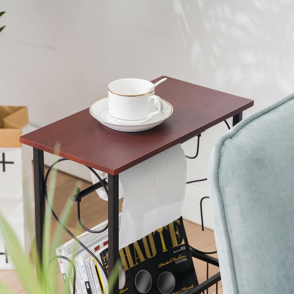 Łazienkowy stojak na papier bibułkowy, organizer na papier toaletowy z miejscem na czasopisma, stylowy design dla łatwego dostępu i zajmuje mało miejsca