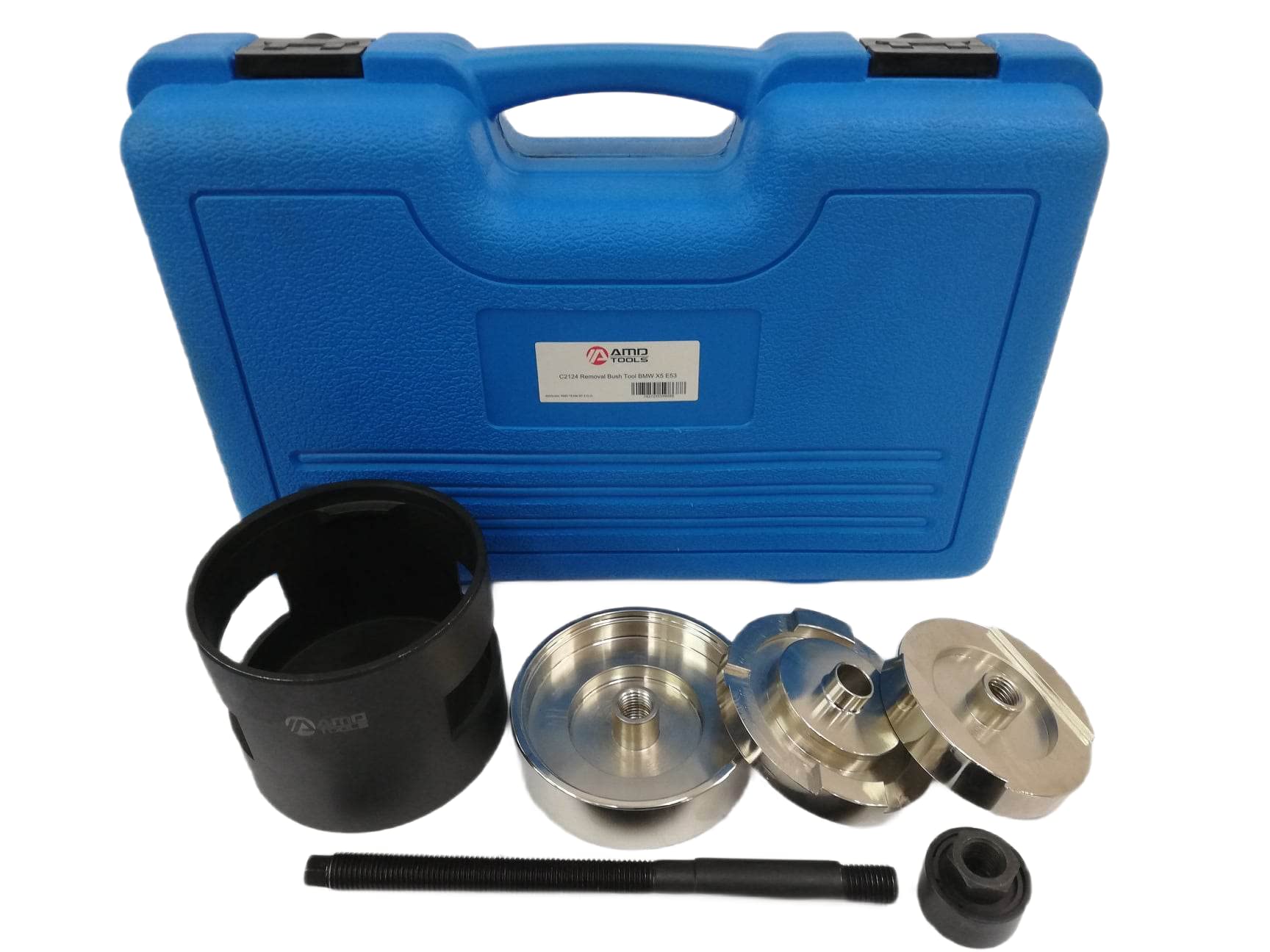 AMD TOOLS Juego de extractor de herramientas para rodamientos de toneladas, casquillo, eje trasero, manillar longitudinal para BMW X5 E53