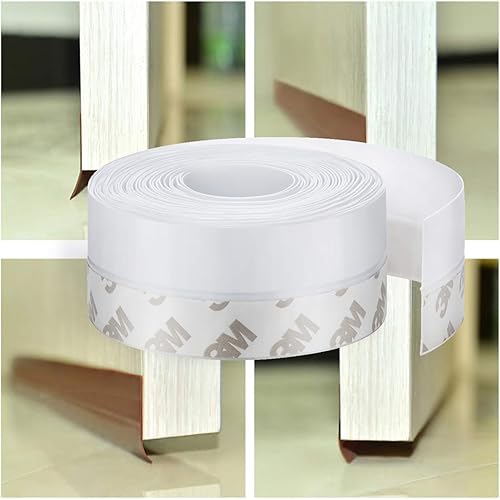 Miniatura 34 de TAROSE Burlete de silicona para puerta de 16.5 pies, blanco, 1.378 in