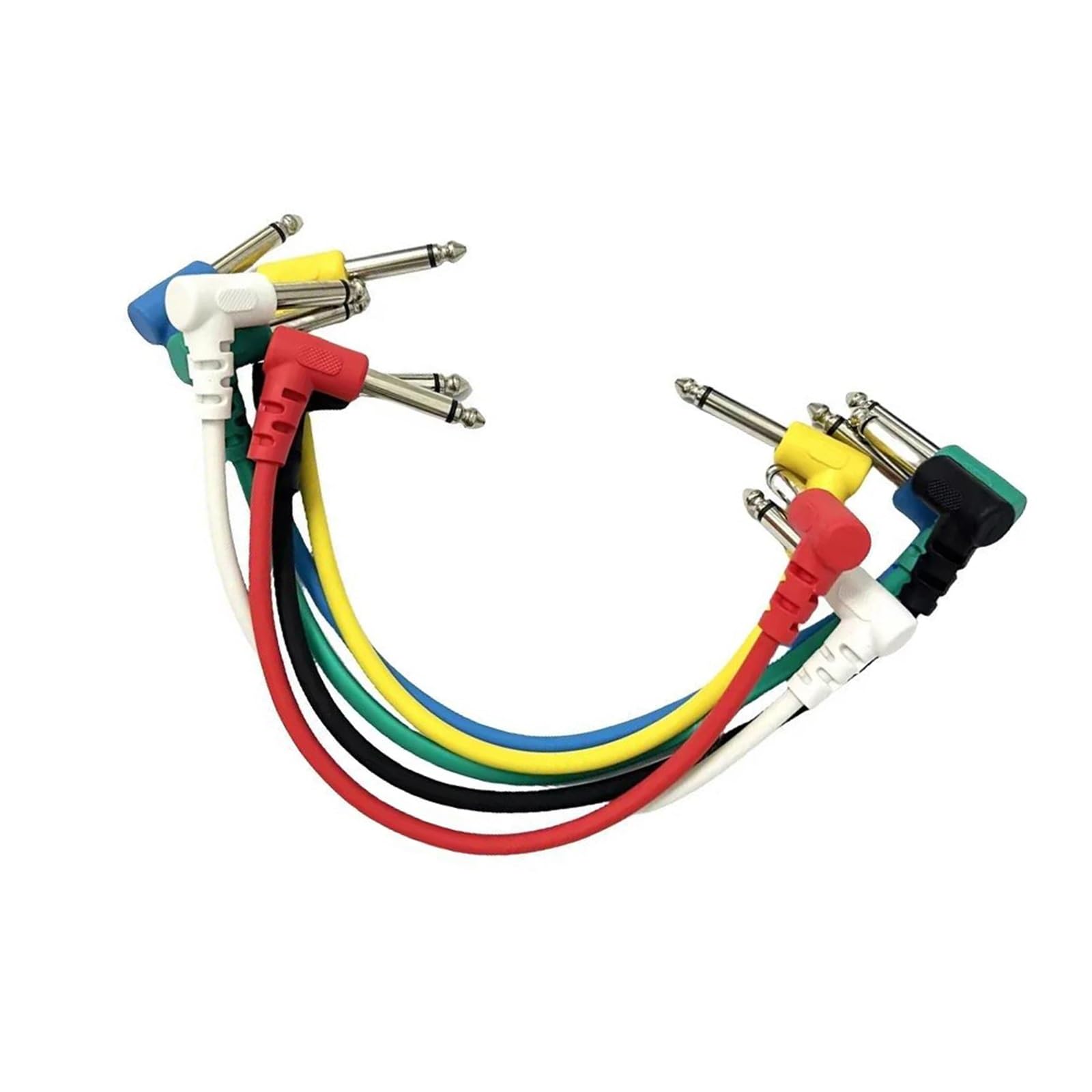 6 Pak Kabli Z Wtyczkami Kątowymi 1/4" Do Gitar Elektrycznych Basowych I Innych Instrumentów Kable Gitarowe O Niskim Poziomie Szumów