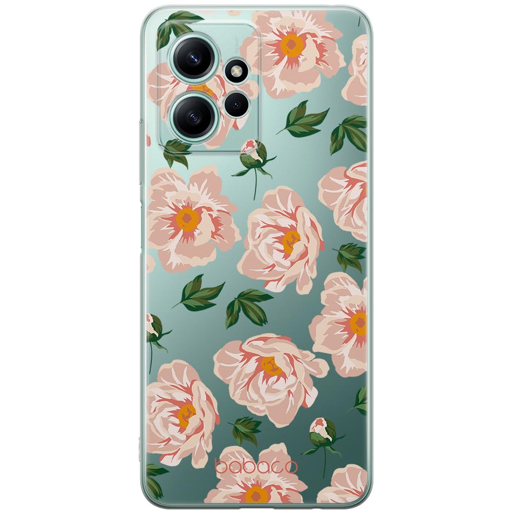 Babaco ERT GROUP mobile phone case for Xiaomi REDMI NOTE 12 4G original and officially Licensed pattern Flowers 014 optimally adapted to the shape of the mobile phone, partially transparent