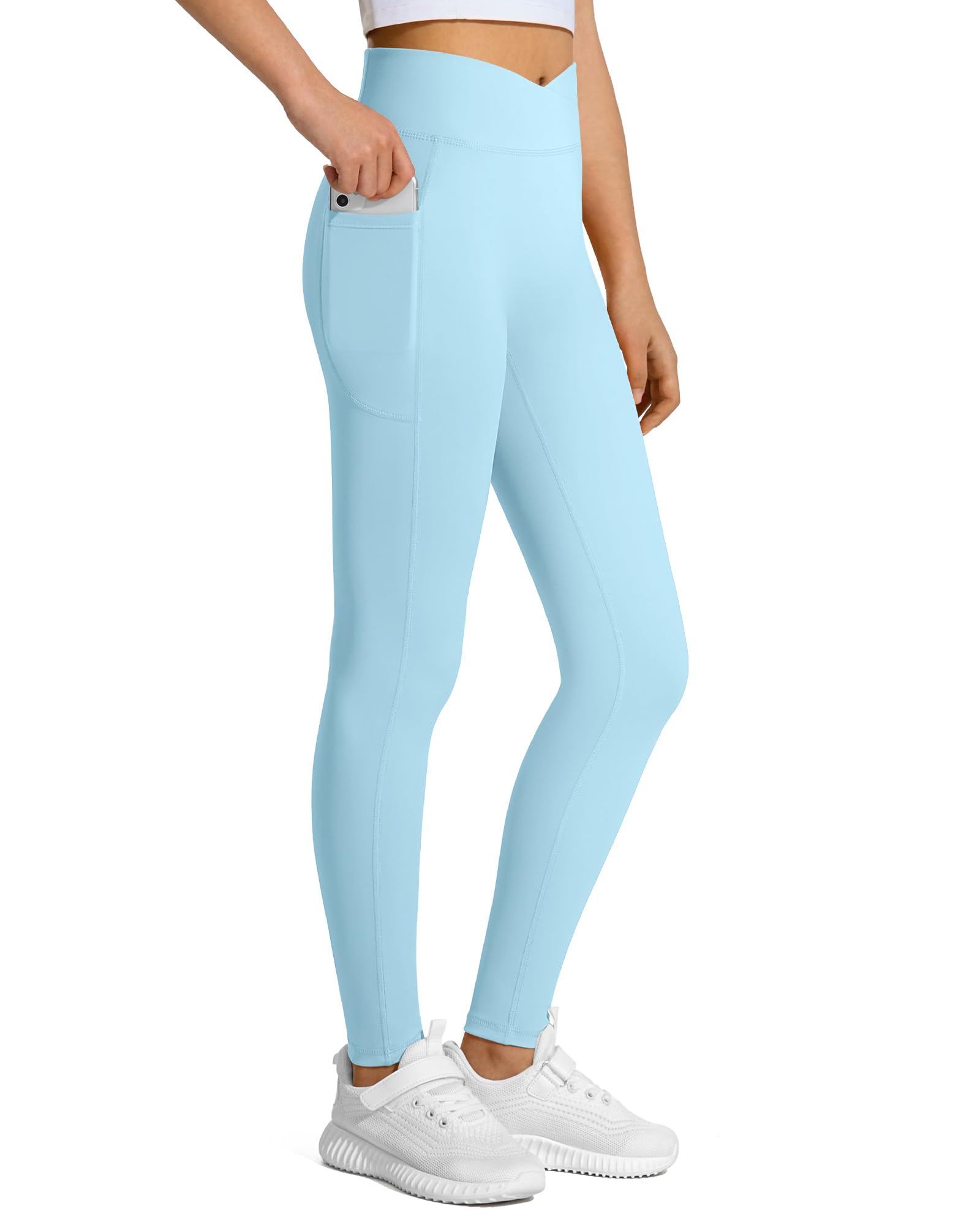 JOCMIC Girls Athletic Leggings High Waist for Kids