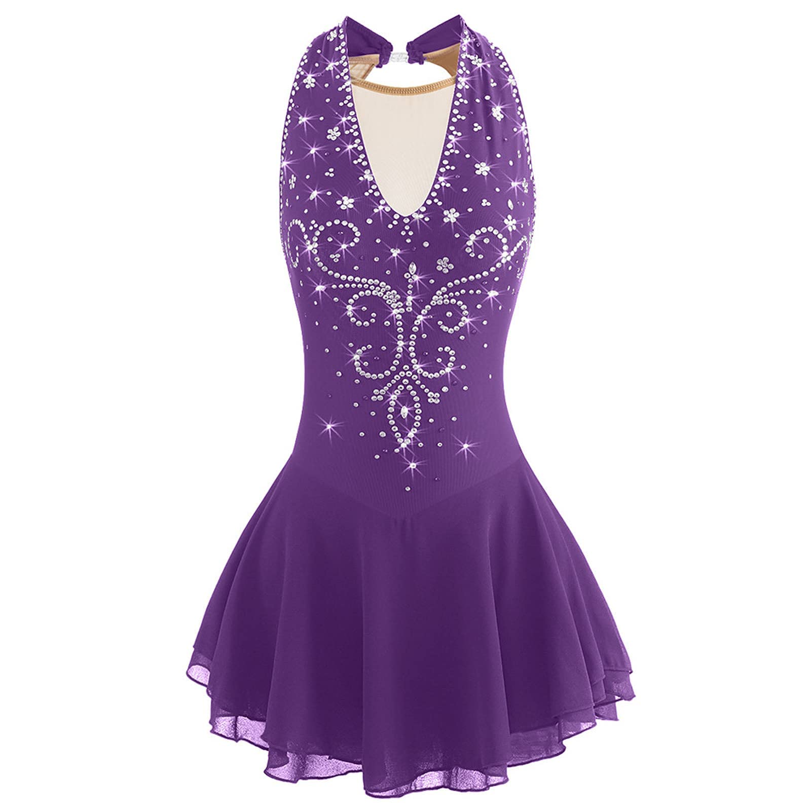 Girls Figure Skating Dress White Skating Dress In Women's Ice