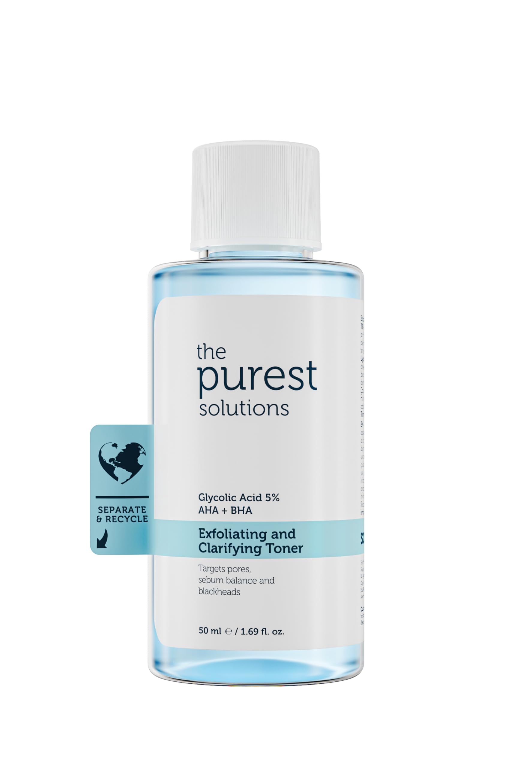 The Purest Solutions Canlandırıcı Ve Gözenek Sıkılaştırıcı Glikolik Asit Mavi Tonik, Seyahat Boy 50 ml