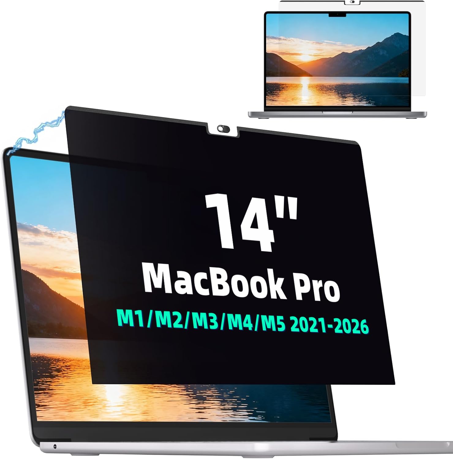 Magnetic Privacy Screen for MacBook Pro 14 Inch (2021-2026, M1, M2, M3, M4, M5),Removable Anti Glare Blue Light Filter for Mac 14.2In Laptop Privacy Filter Shield Protector