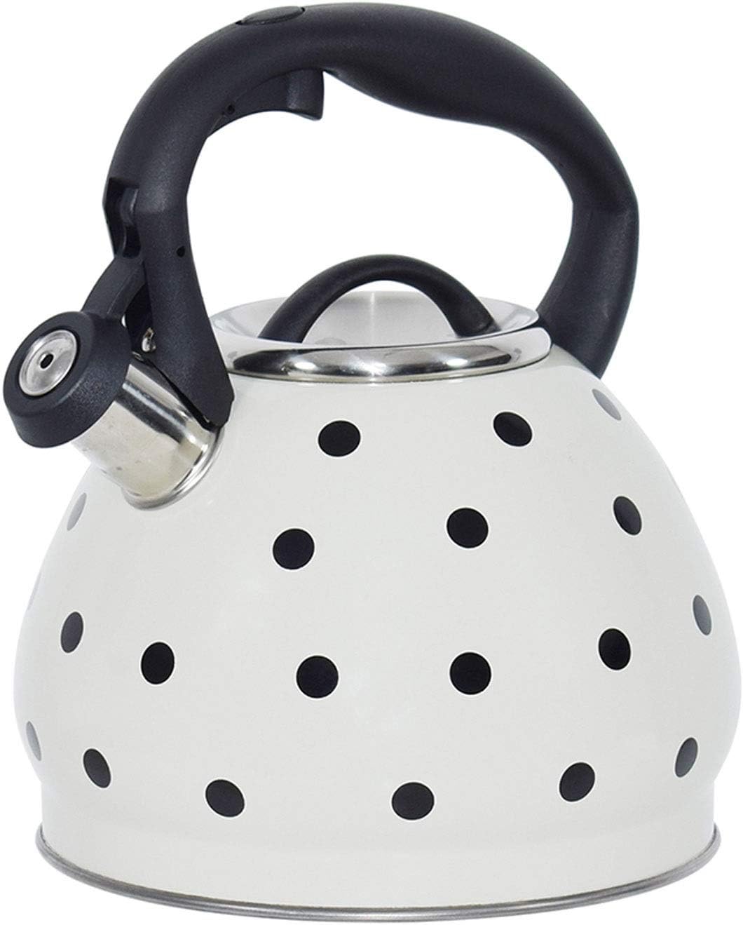 TIMOBISS White Tea Kettle for Stove Top Whistling, Cute