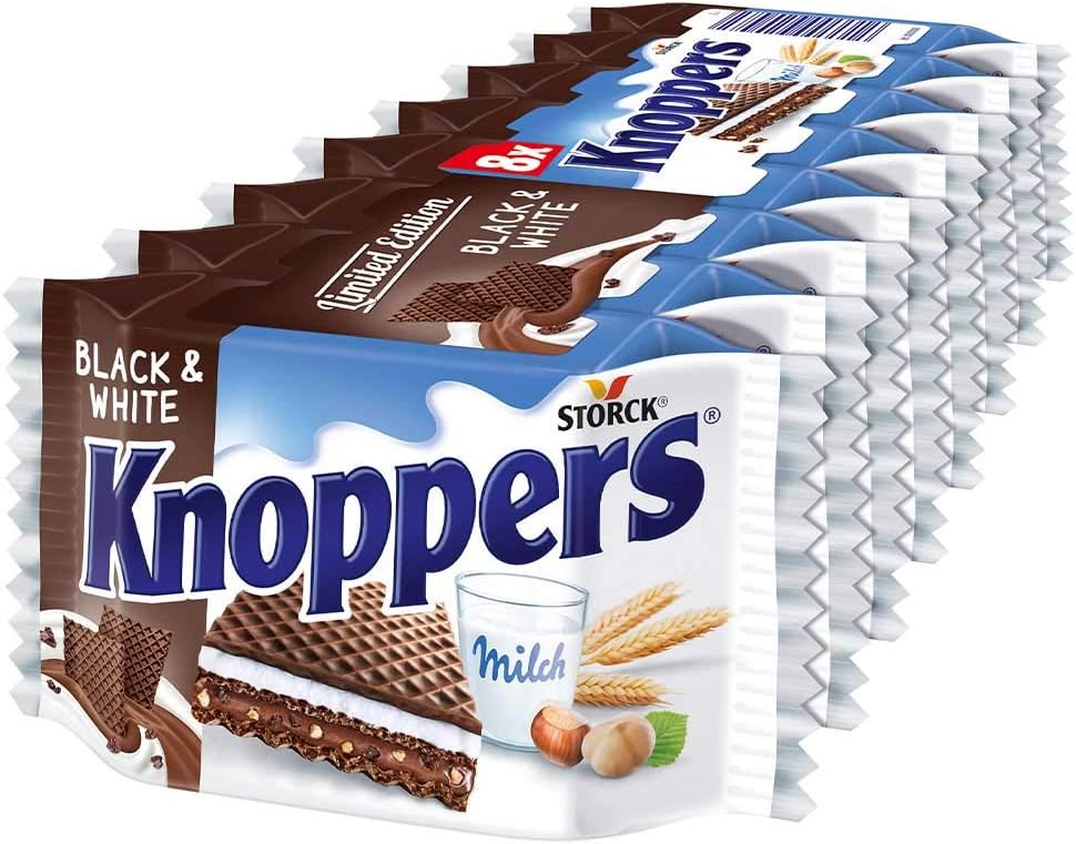 Knoppers Black & White 8 Pieces (200g) pack of 2