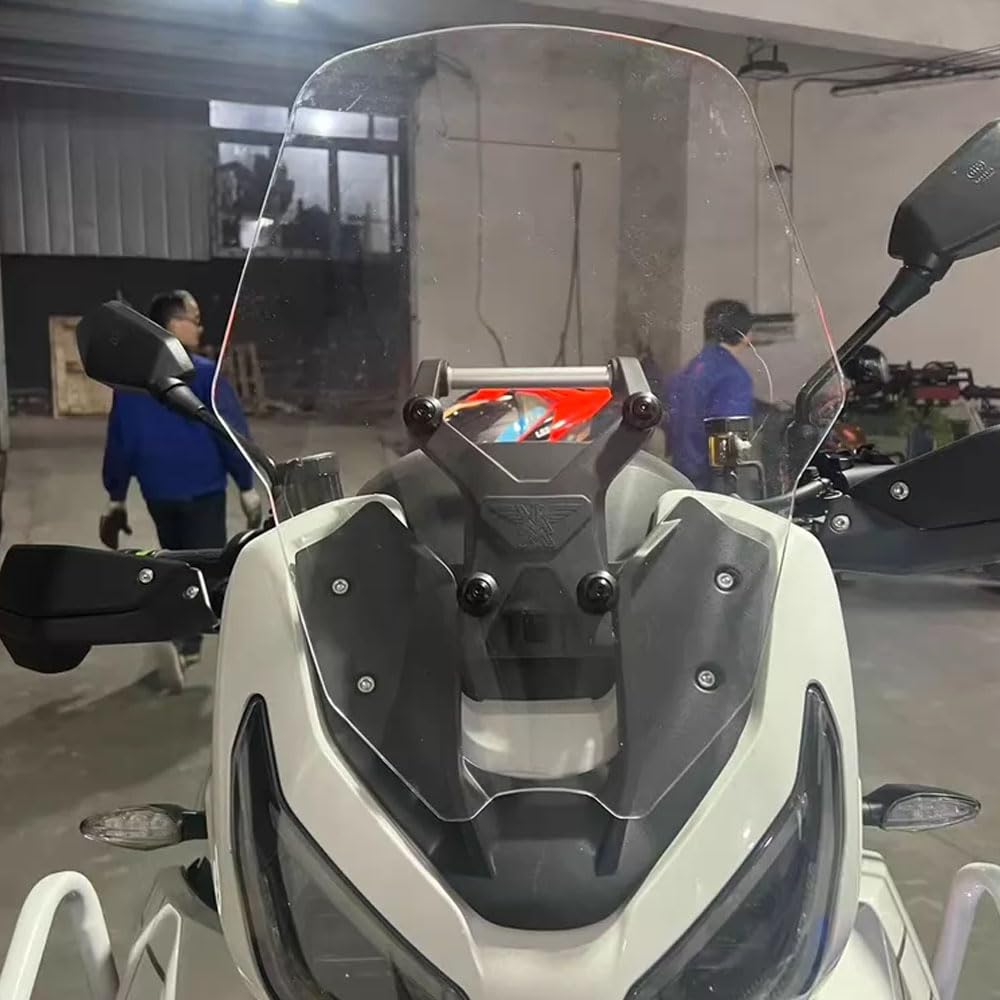 Parabrezza per motocicletta sollevato per Morini X-Cape 1200 e Morini X-Cape 700. Altezza 47 cm, Larghezza 37 cm. (trasparente)