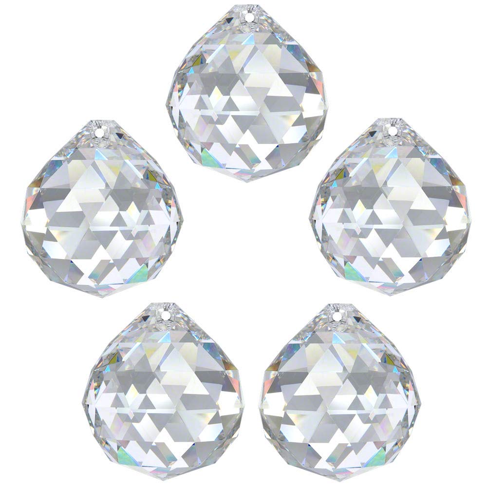 AMBROS Crystal 5X Rainbow Crystal Ball diameter 40mm Crystal 30% PbO ~ Chandelier Feng Shui, Crystal ~ Clear, Transparent