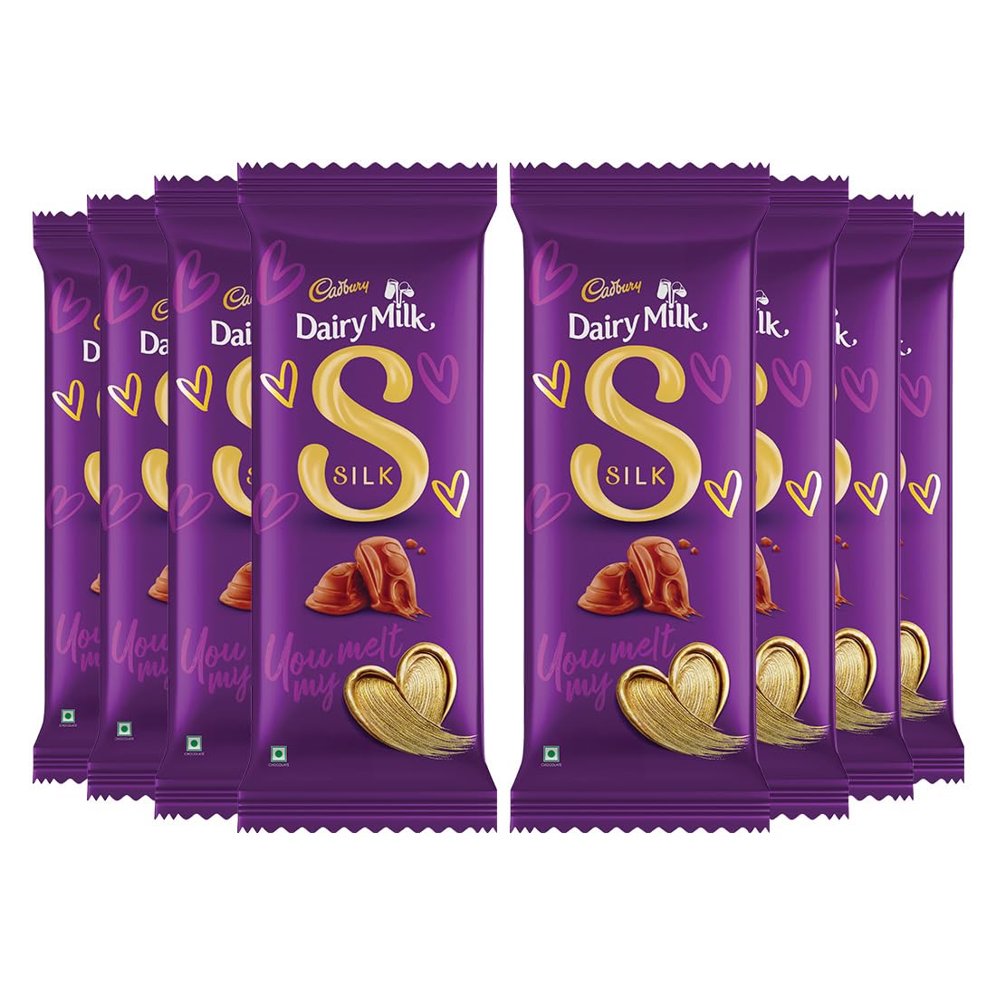 Cadbury Dairy Milk Silk Chocolate Bars, 60 g (Pack of 8)