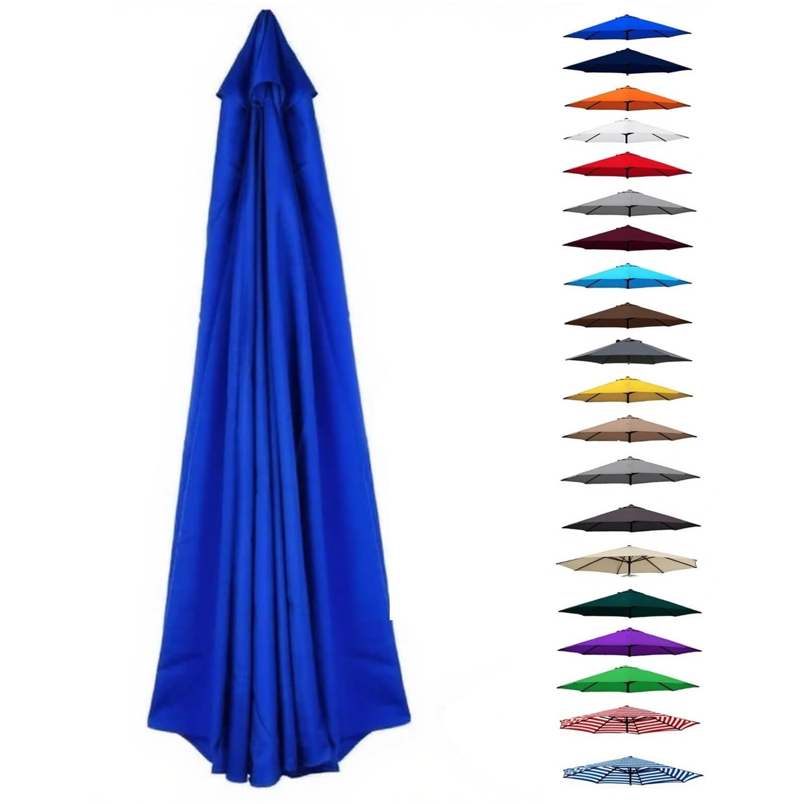 UV30+ Waterproof Garden Parasol Umbrella 2.0-4.0M – Outdoor Sun Shade Canopy For Patio Beach Pool Lawn & Deck – 6/8 Rib Design(Sapphire Blue,(8Rib) 2.3m/7.5ft) — image 1