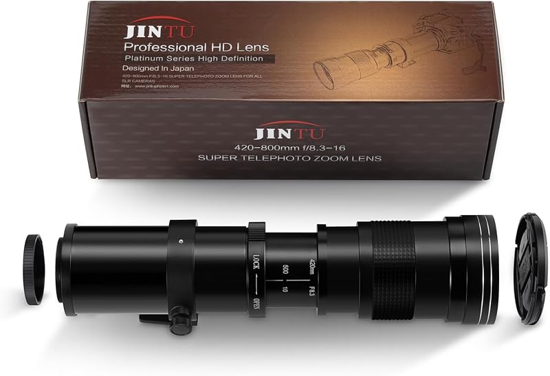 JINTU 420-800mm Teleobjektív Sony E-hez, Manuális Zoom Objektív Sony A7C A6700 A6600 A6400