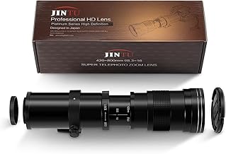 JINTU 420-800mm f8.3-f16 Teleobjektiv Manueller MF Zoom Objektiv für Sony a7 IV-III/ZV-E10/a7R V/a7C II/a7R IV/a7S III/a1/a9 III/a6400/a6100/a9 II/a7 II/a6000/NEX-6/NEX-5