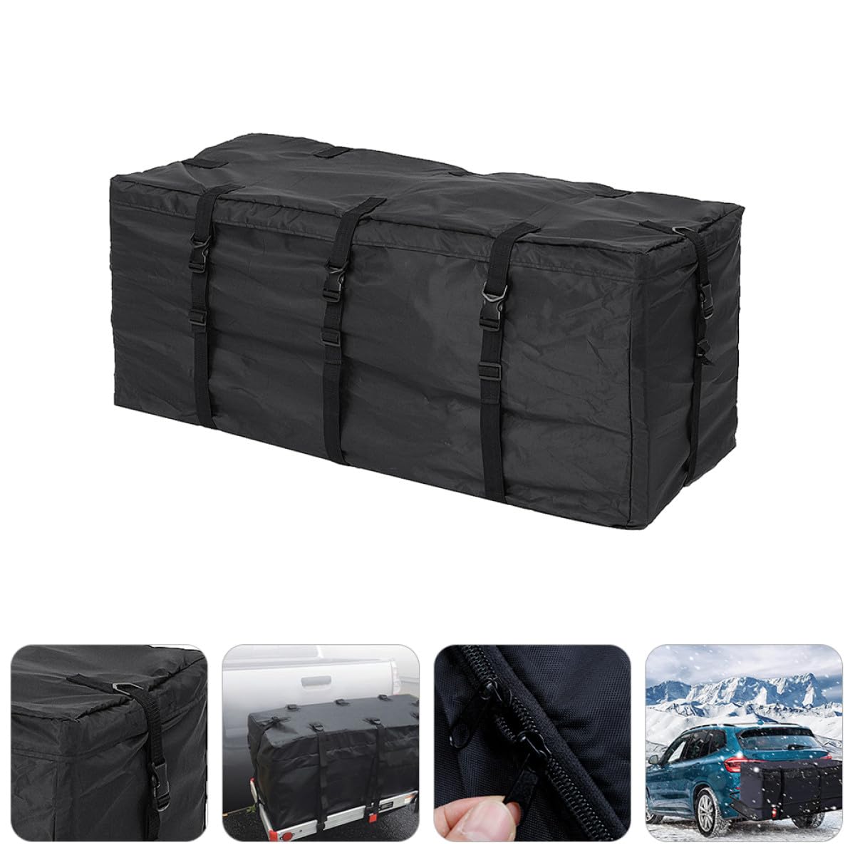 SOLUSTRE Fahrzeug Gepäcktasche aus 600d Oxford Stoff Faltbar und Tragbar mit 11 Kubikfuß Volumen als Auto Dachgepäcktasche für Reisen
