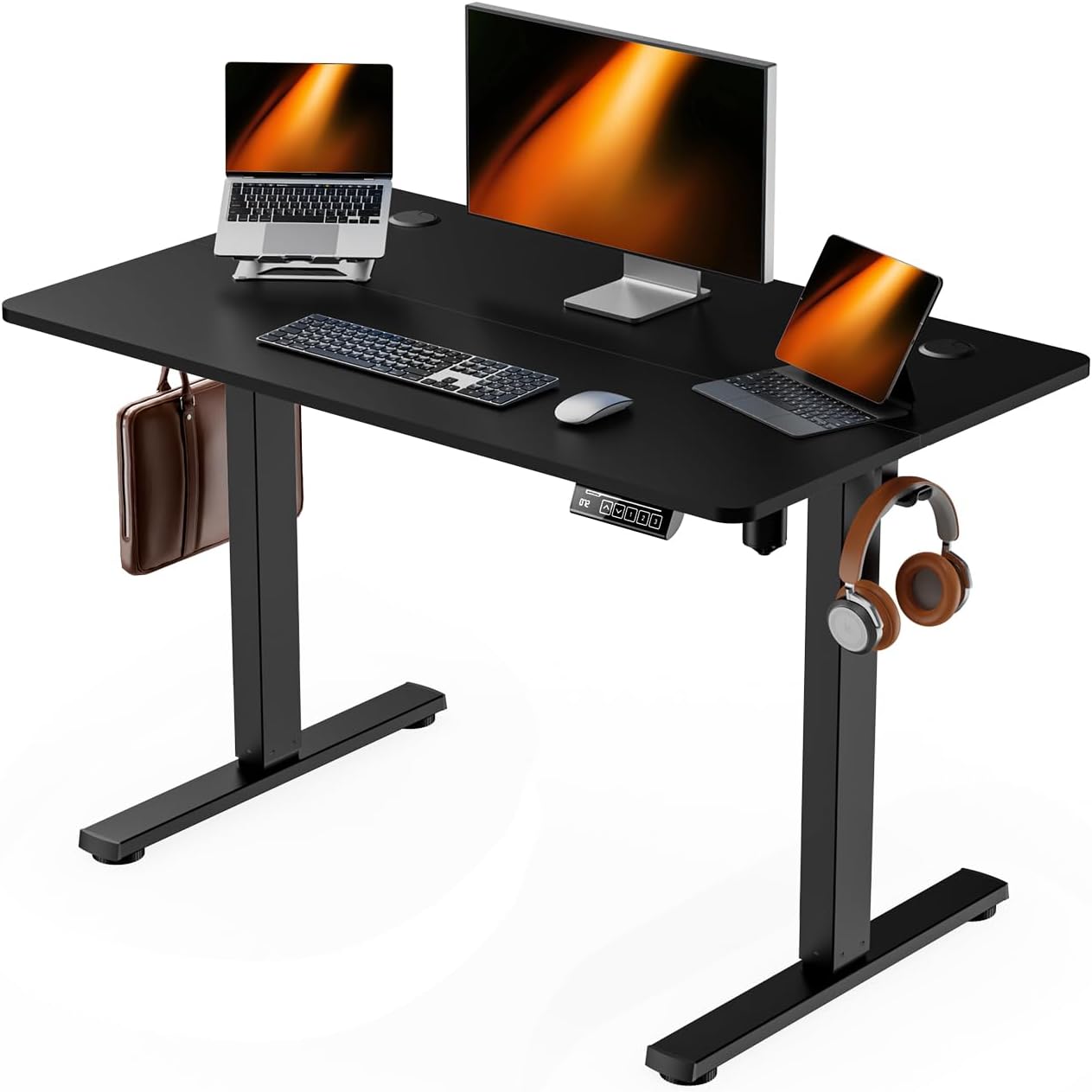 Elevation Desk, Electric Elevation Desk, Width 39.4 inches (100 cm), Depth 23.6 inches (60 cm), Standing Desk, Office Desk, Height 28.3 - 46.5 inches (72 - 118 cm), Height Memory Function, Obstacle Detection, Quiet, Automatic Rising