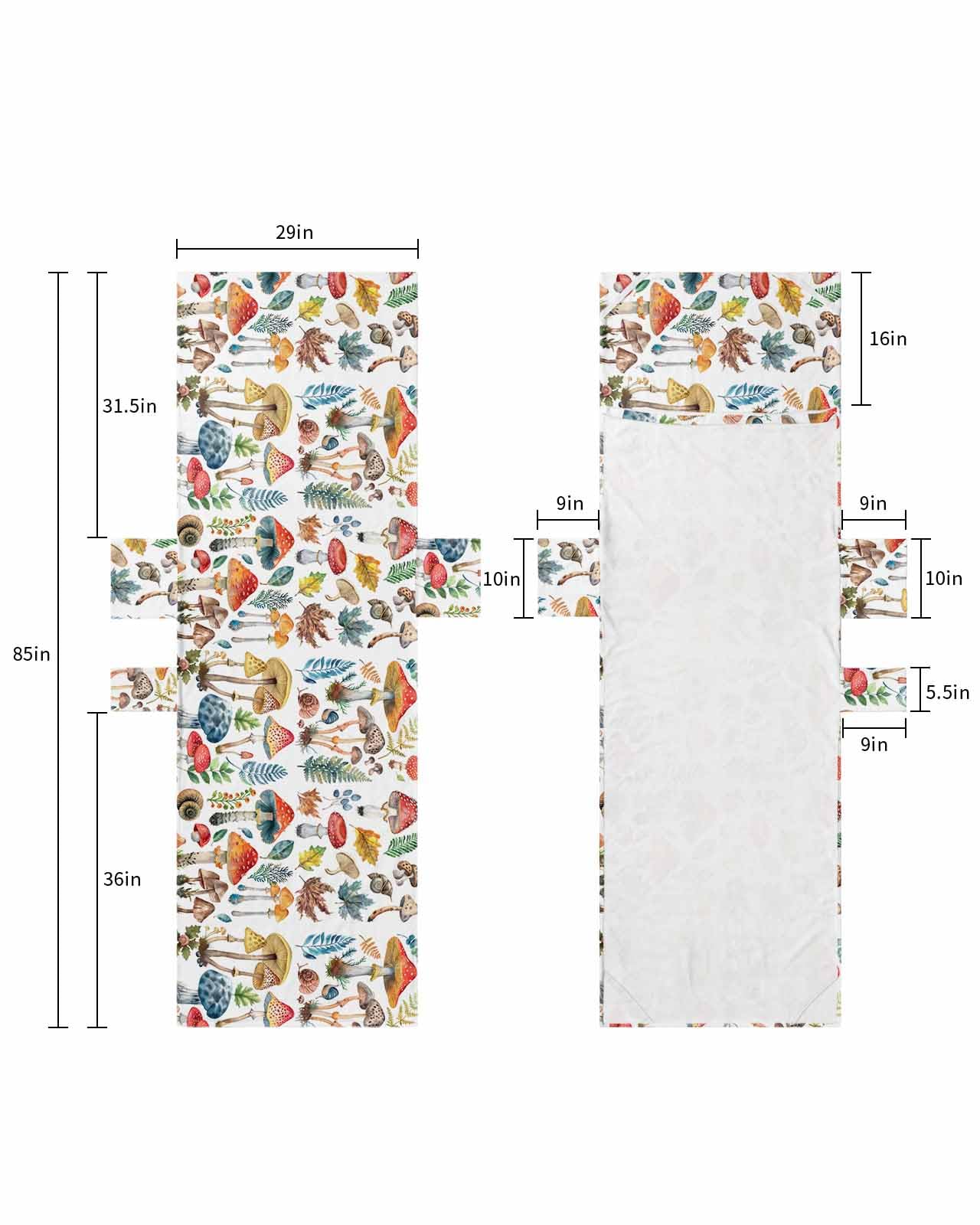 Colorful Mushroom Beach Lounge Chair Towel Cover, Soft Chaise Lounge Towel with Side Pockets Patio Pool Chairs Cover for Beach/Pool Sunbathing 29x85 Watercolor Spring Floral Summer Botanical