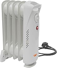 Coopers of Stortford - Mini Oil-Filled Radiator 0.5kW - Compact Portable Heater with Safety Cut-Out, Tip-Resistant Design & Thermostatic Control - Ideal for Personal Use