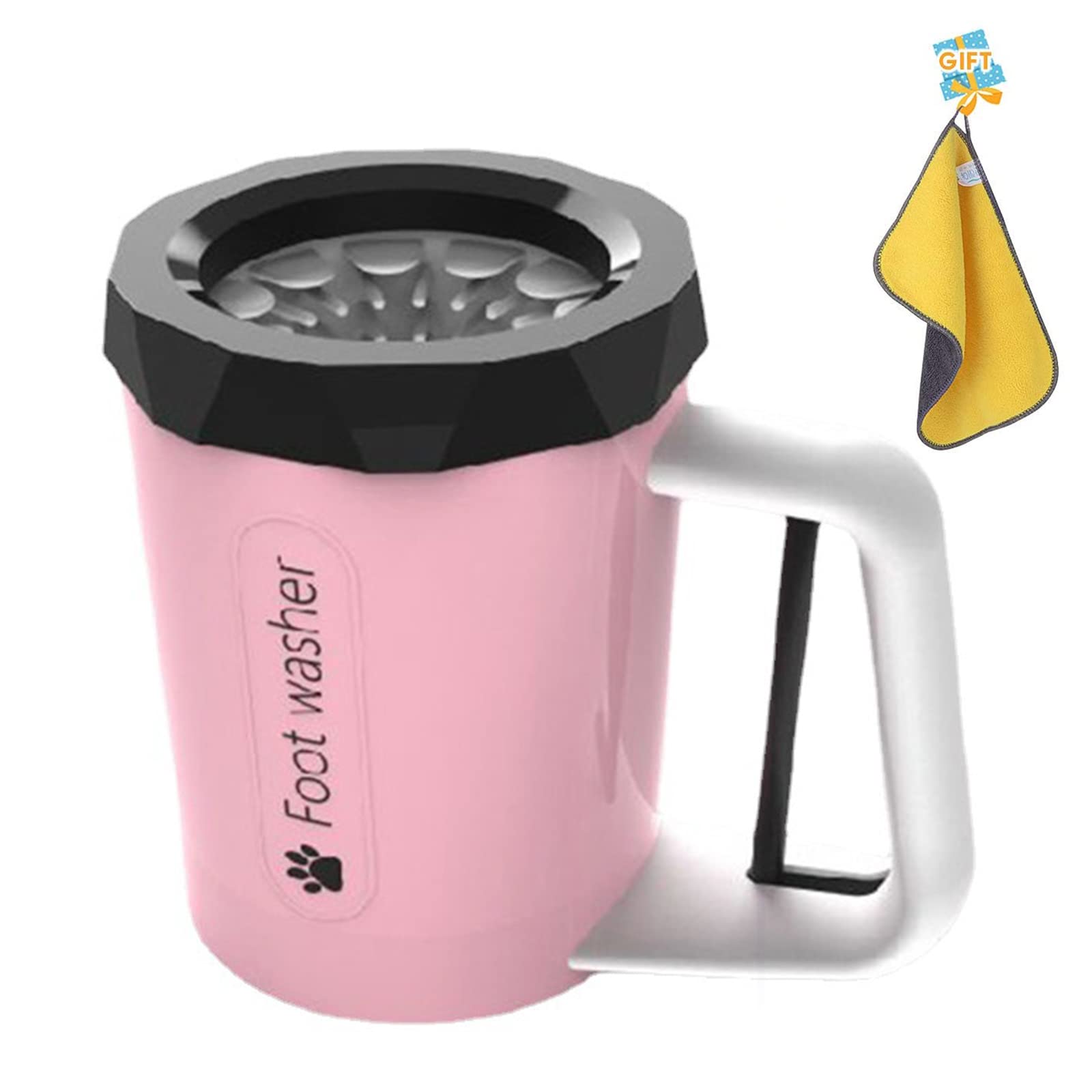 Cepillo for Patas de Perro con cerdas Silicona Suave for el Aseo Perros y Gatos sucias(Pink)