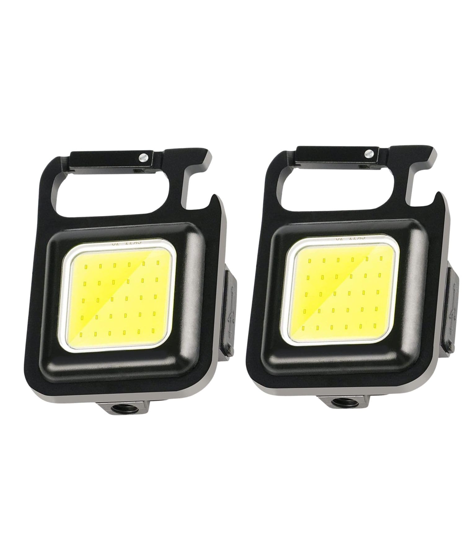 Mini COB LED Keychain Work Light USB Rechargeable Pocket Torch with Magnetic Base Carabiner Clip and Bottle Opener for Outdoor Use (Pack of 2)-image-15