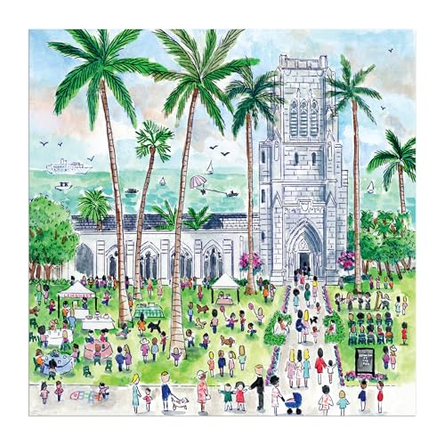 Puzzle Galison Sunday Palm Beach – 1000 piezas Michael Storrings con arte del famoso Palm Beach Bethesda Church miniatura 7