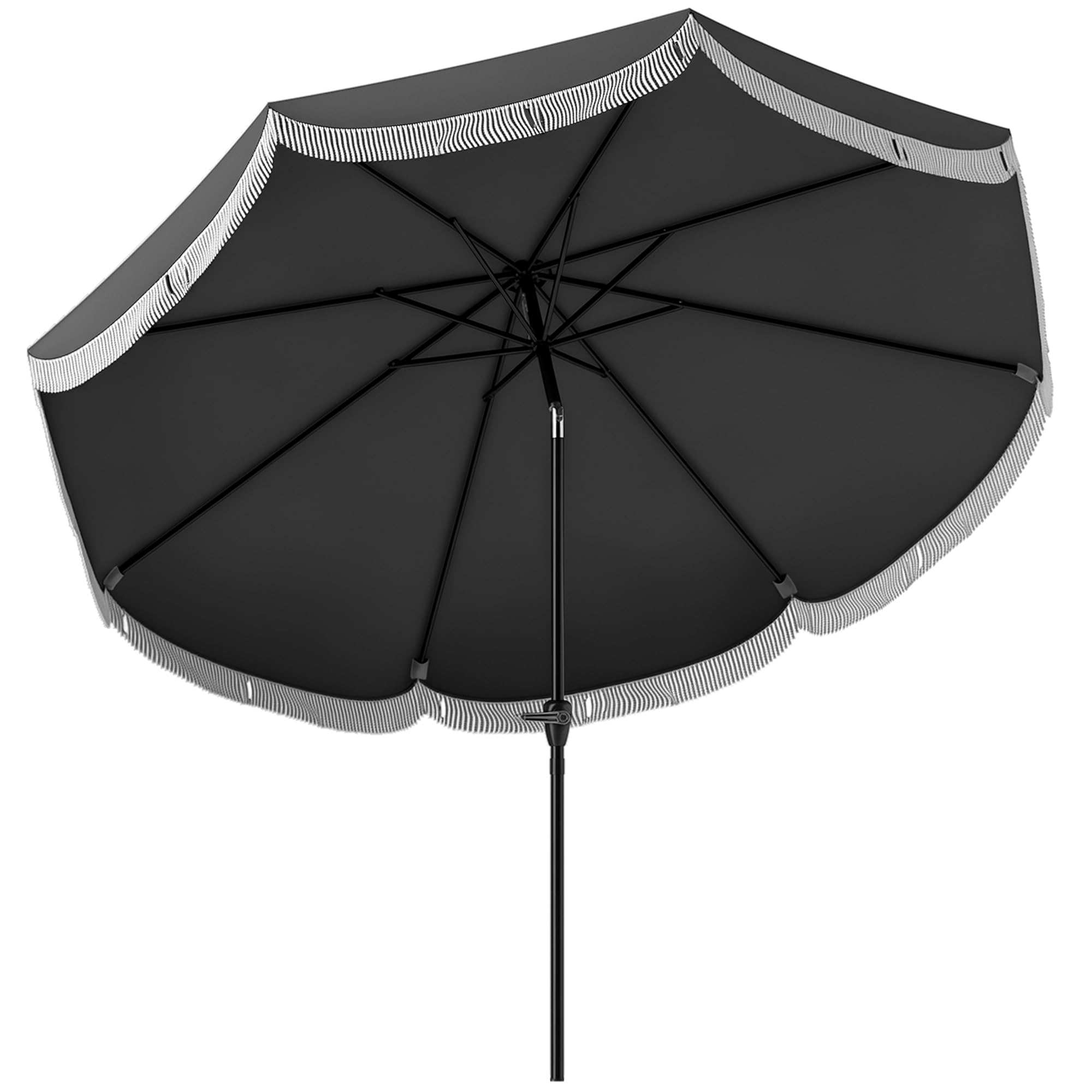 Ombrellone da 233 cm, ombrellone pieghevole ottagonale, resistente al vento, robusto, ombrellone da balcone