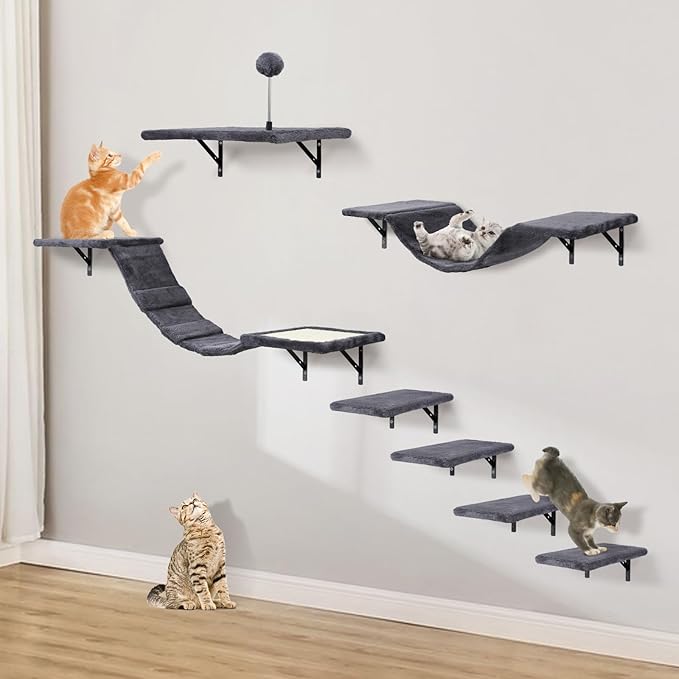 Wall-Mounted Cat Climber Set