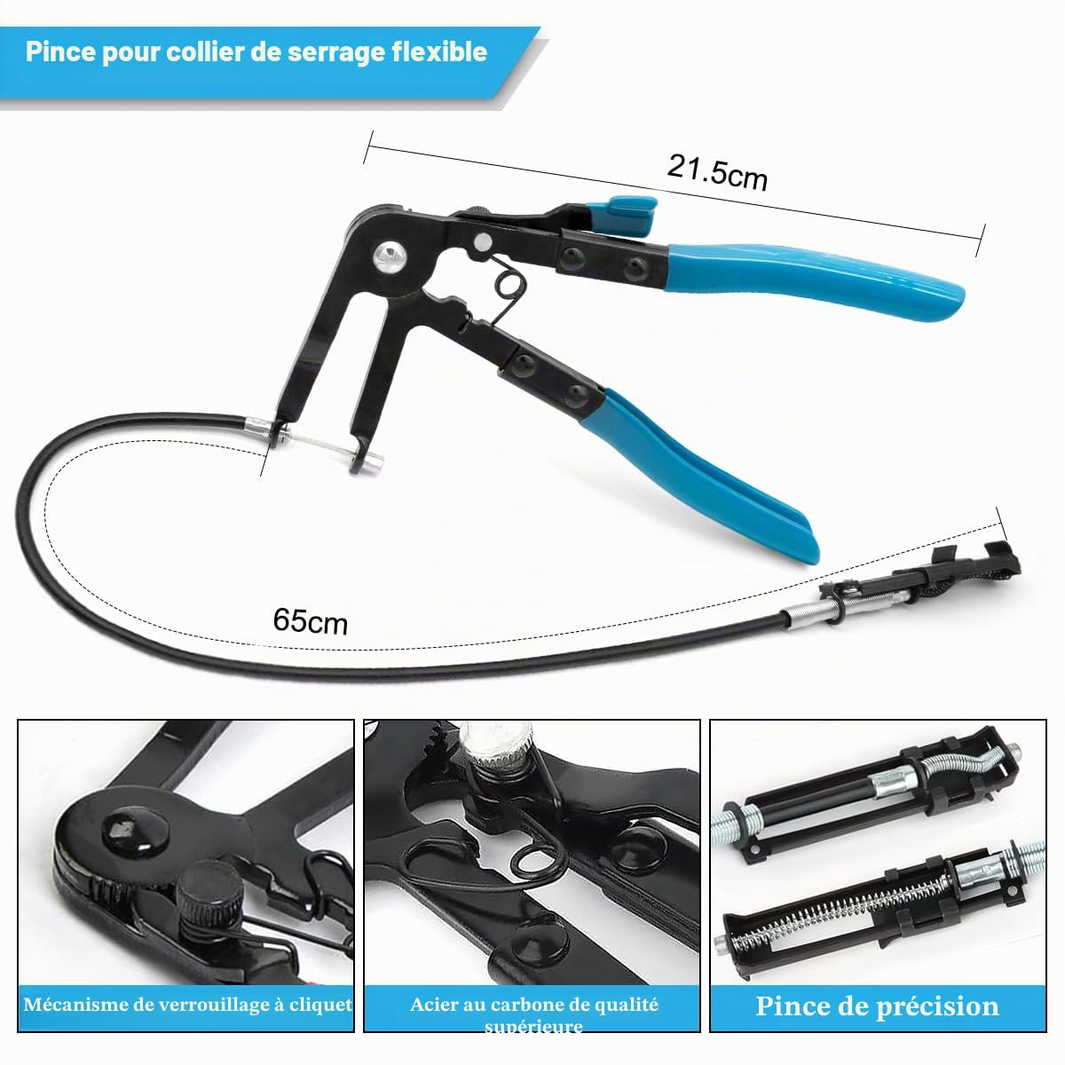 Lot de 4 Pince Collier Durite de Voiture, Pinces pour Colliers de Serrage Pince à Collier de Serrage pour Automobiles pour le Démontage et l'installation de Colliers de Serrage