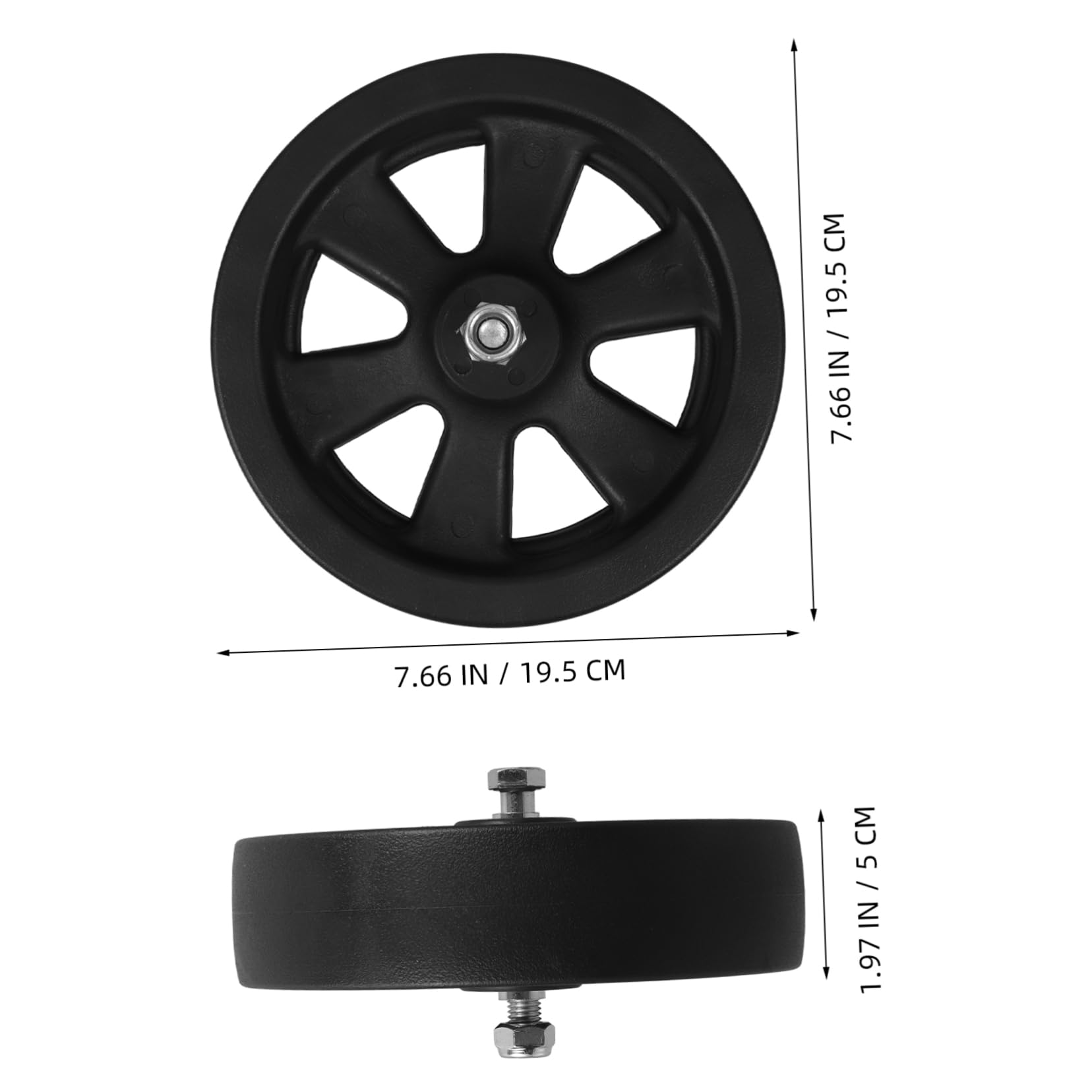 HOLIDYOYO 8 Inch Boat Trailer Roller Wheel Nylon Material Heavy Duty Boat Trailer Parts Anti-Slip Design Easy Installation