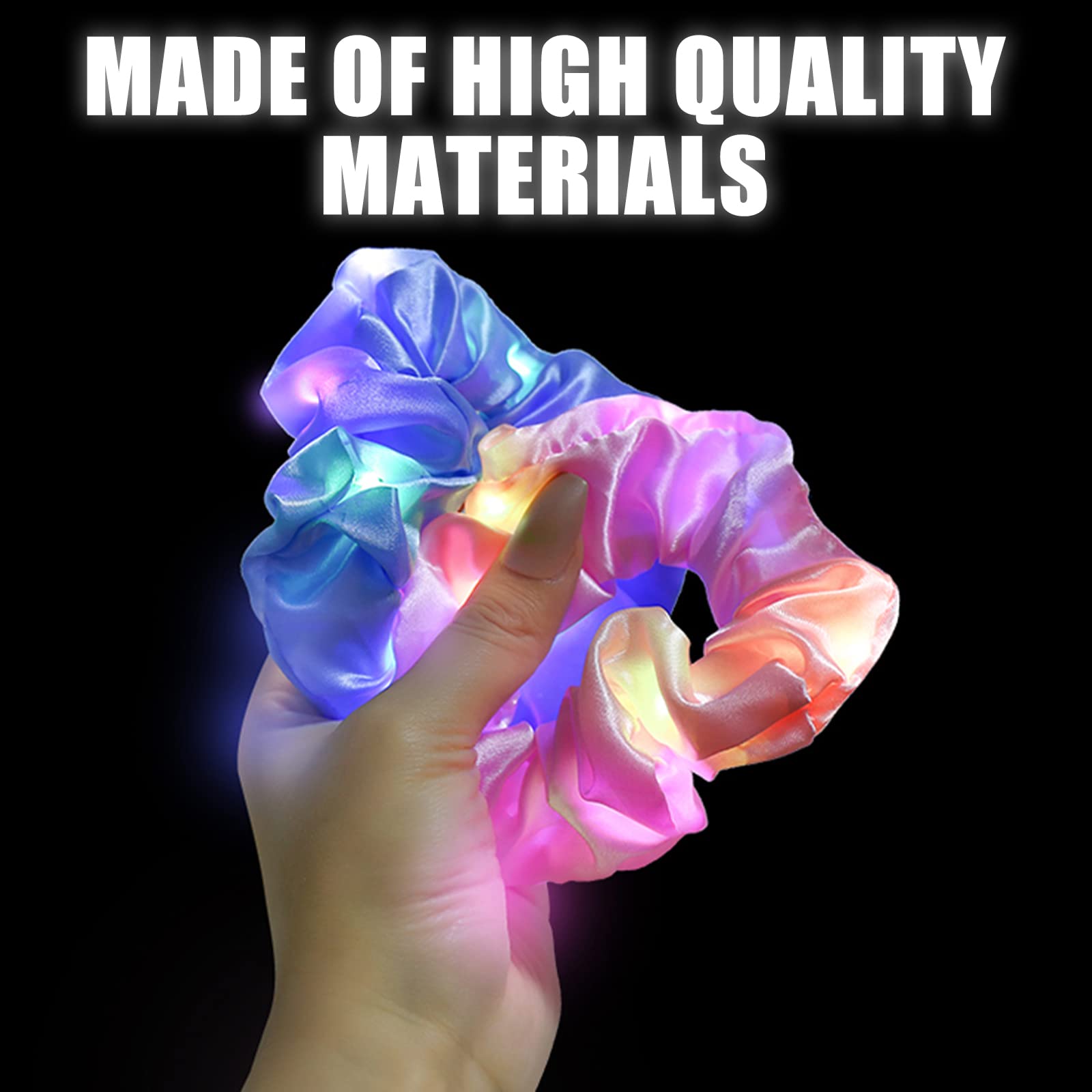 9 Pezzi Scrunchies LED, Elastici per Capelli a LED con 3 Modalità di Luce, Scrunchies Capelli LED, Elastici per Capelli Luminosi al Neon per Carnevale, Feste in Costume, Matrimoni