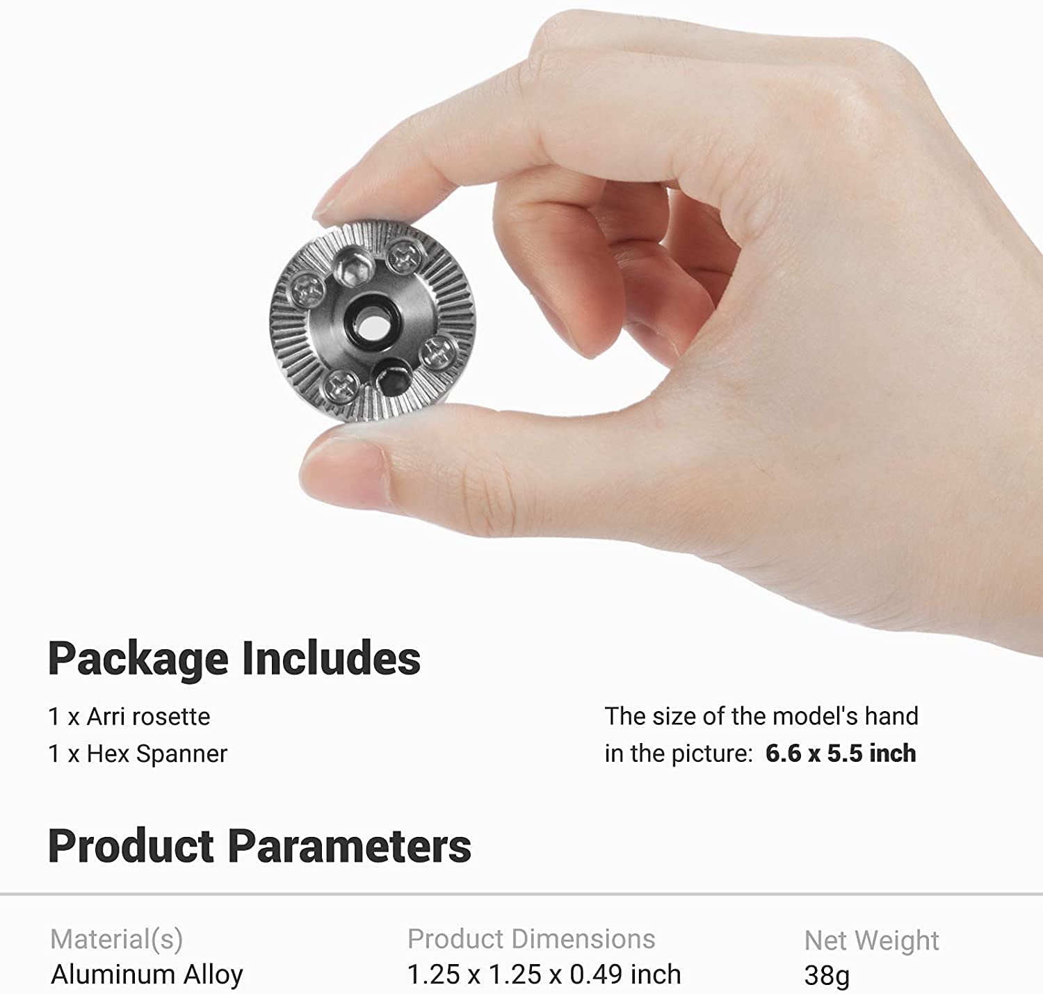 SMALLRIG Rosette Mount (Rosca M6) Adaptador para Cámara Cage y Mango de Roseta - SAP2804