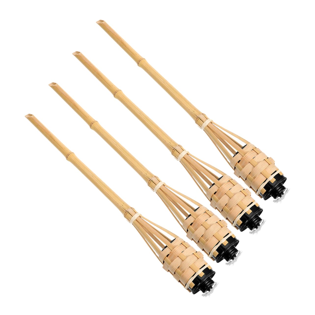 Antorchas de Fuego de Bambú para Exteriores, 4 Piezas