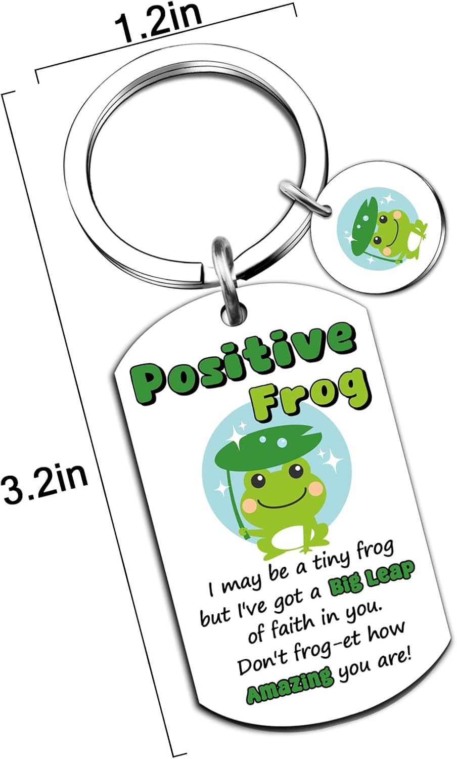 Frog Gifts for Women Best Gifts for Teen Girls Trendy Stuff Inspirational Frog Keychain Frogs Themed Gifts for Women Motivational Key chain - Image 6