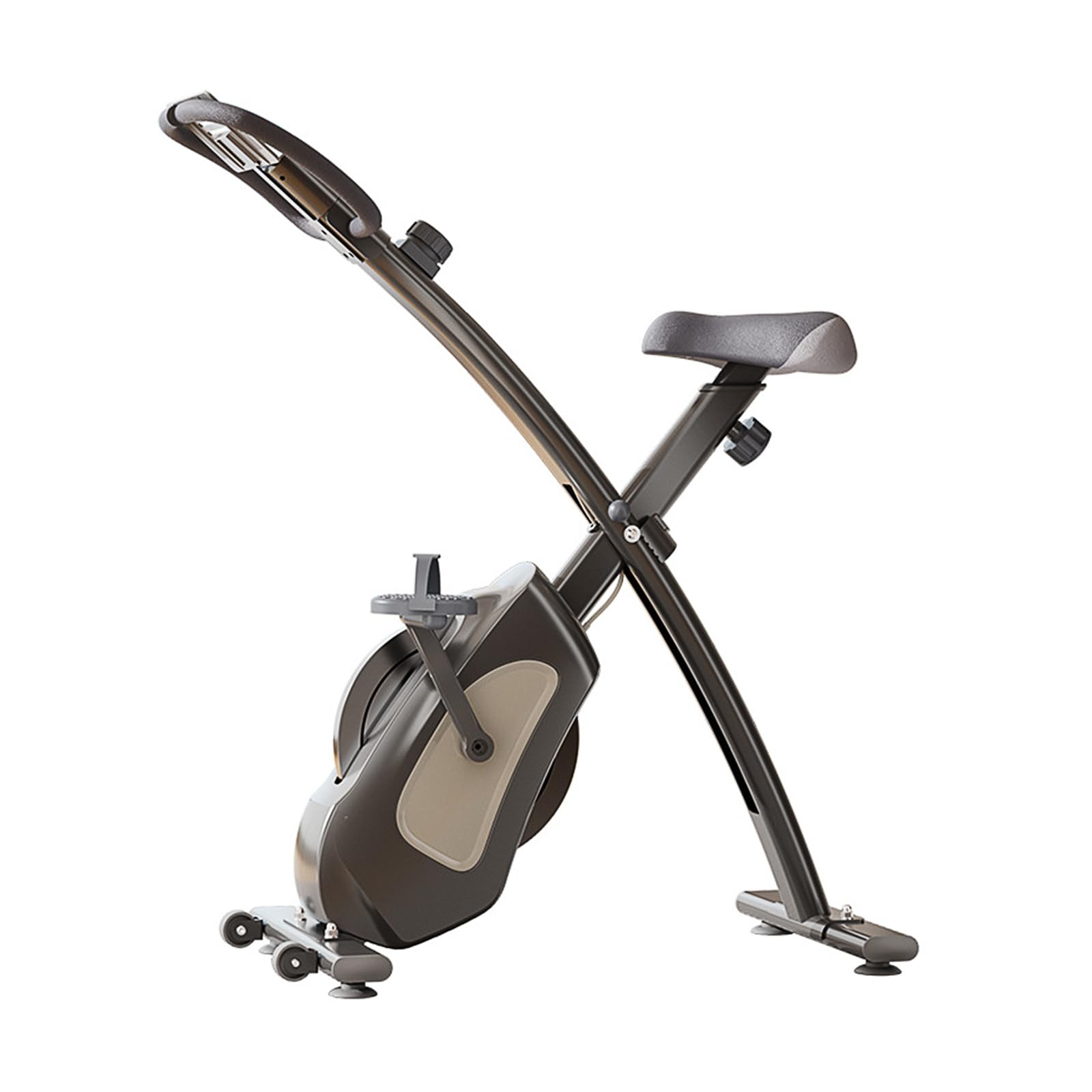 Bicicletta Stazionaria Pieghevole,Cyclette Professionale Magnetica,Bicicletta Cyclette da Casa,Sistema Magnetico a 8 Livelli e Supporto per Tablet per Fitness e Cardio a Casa(Dark Grey)