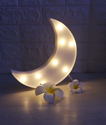 Miniatura 2 de Luces LED de luna creciente para decoración de decoración de decoración de boda y fiesta de niñas (blanco)