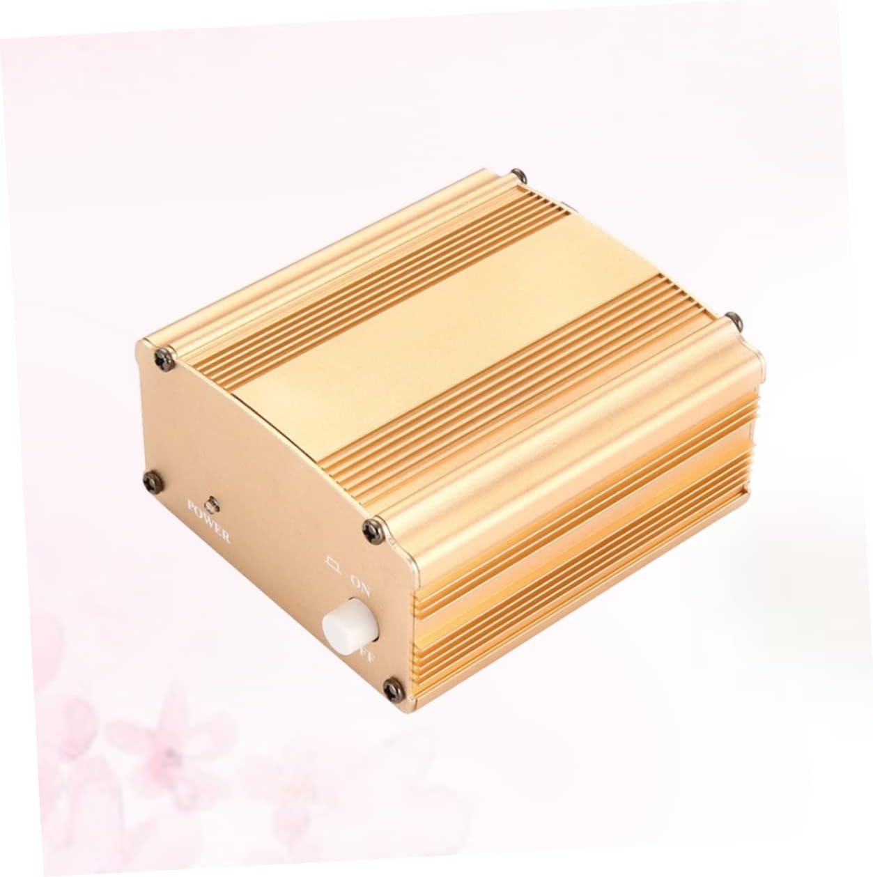 Operitacx USB Input Dc Supply for Condenser Microphone USB Powered Audio Adapter for Computer Recording and Broadcasting Gold Portable Mic Power Source Compatible with Studio and Streaming