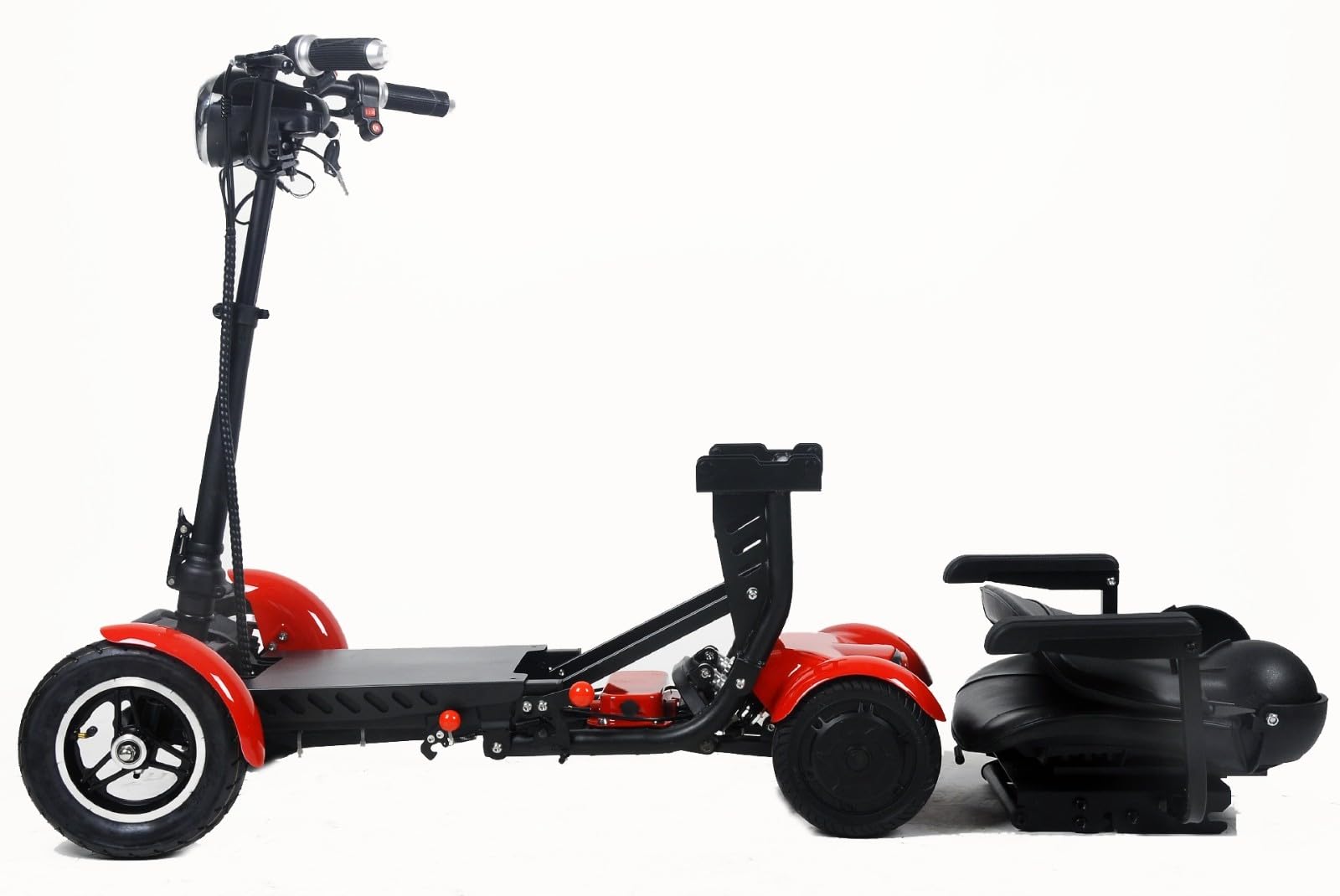 Sillas Ruedas Scooter 4 Ruedas, Scooter Movilidad Plegable con Batería Litio, Cesta Almacenamiento Delantera, Faro LED, Carga Máxima 120 Kg, Escalada Máxima: 15 ° C