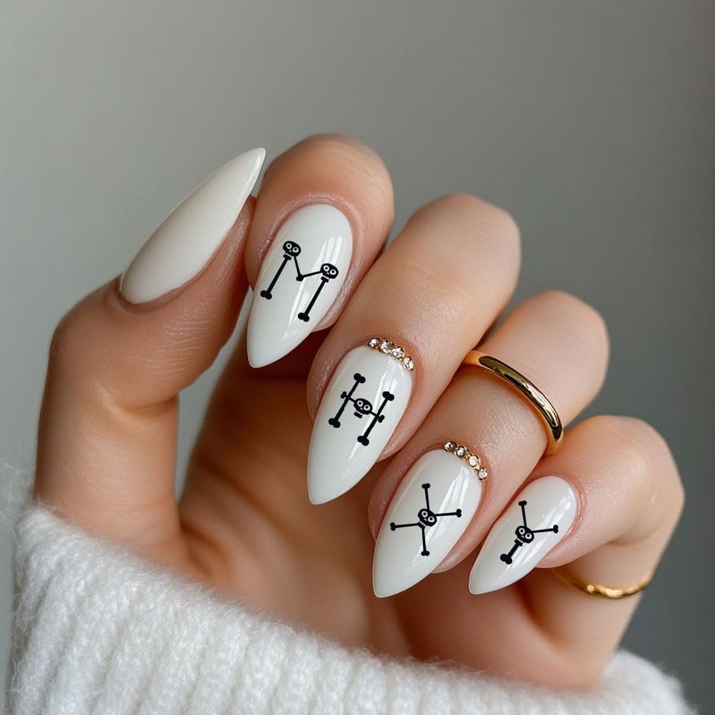 PH PandaHall 3pcs Letter Nail Stamping Plates Font Letters Number Nails Image Plates Gothic Style Skull Manicure Art Templates Alphabet Nail Art Stencils for Women Manicures DIY Design Printing - Image 4