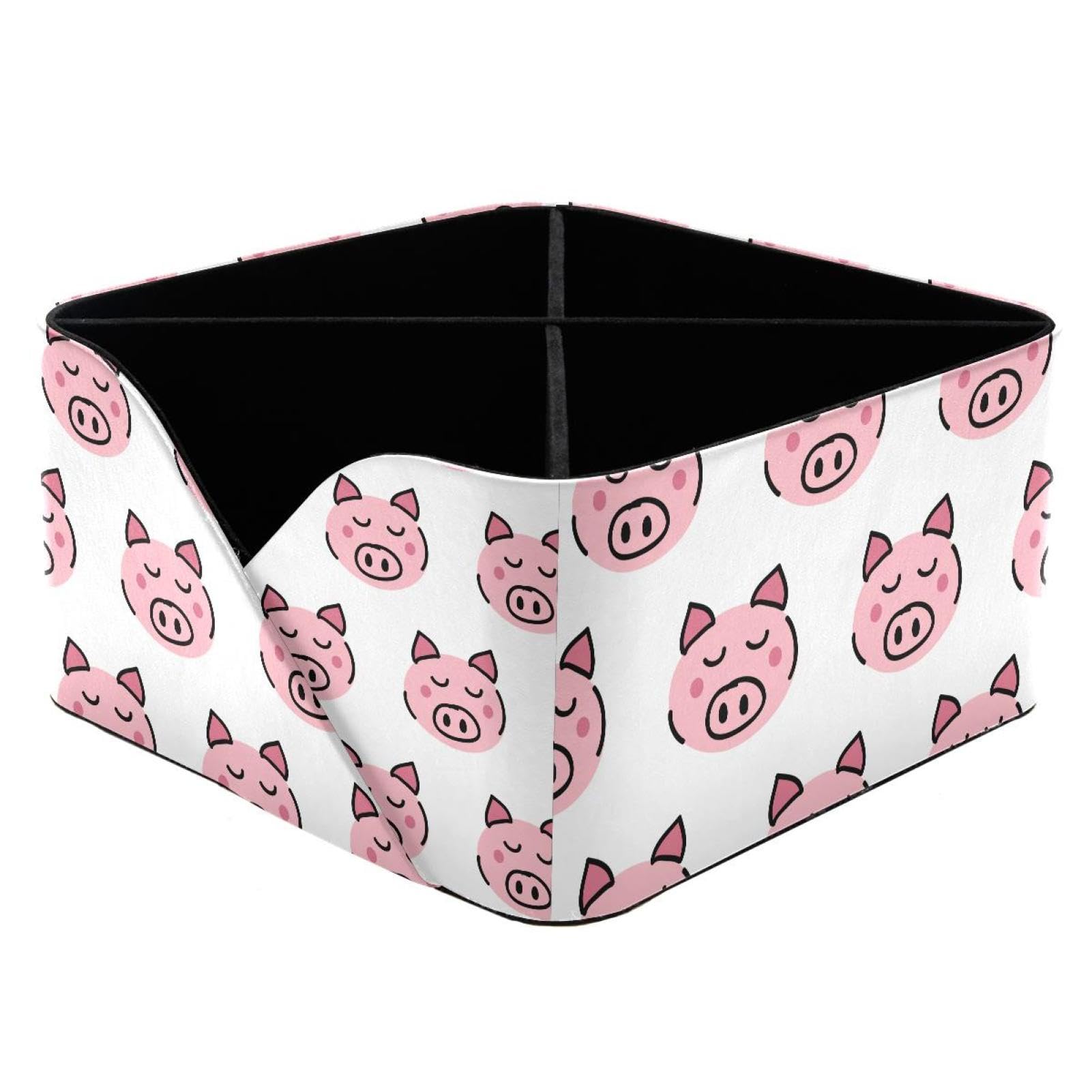 KengjuTesu Pigs Head Desktop Organizer Pen Holder, Rectangular Pencil Cup for Office, Study and Makeup Stations