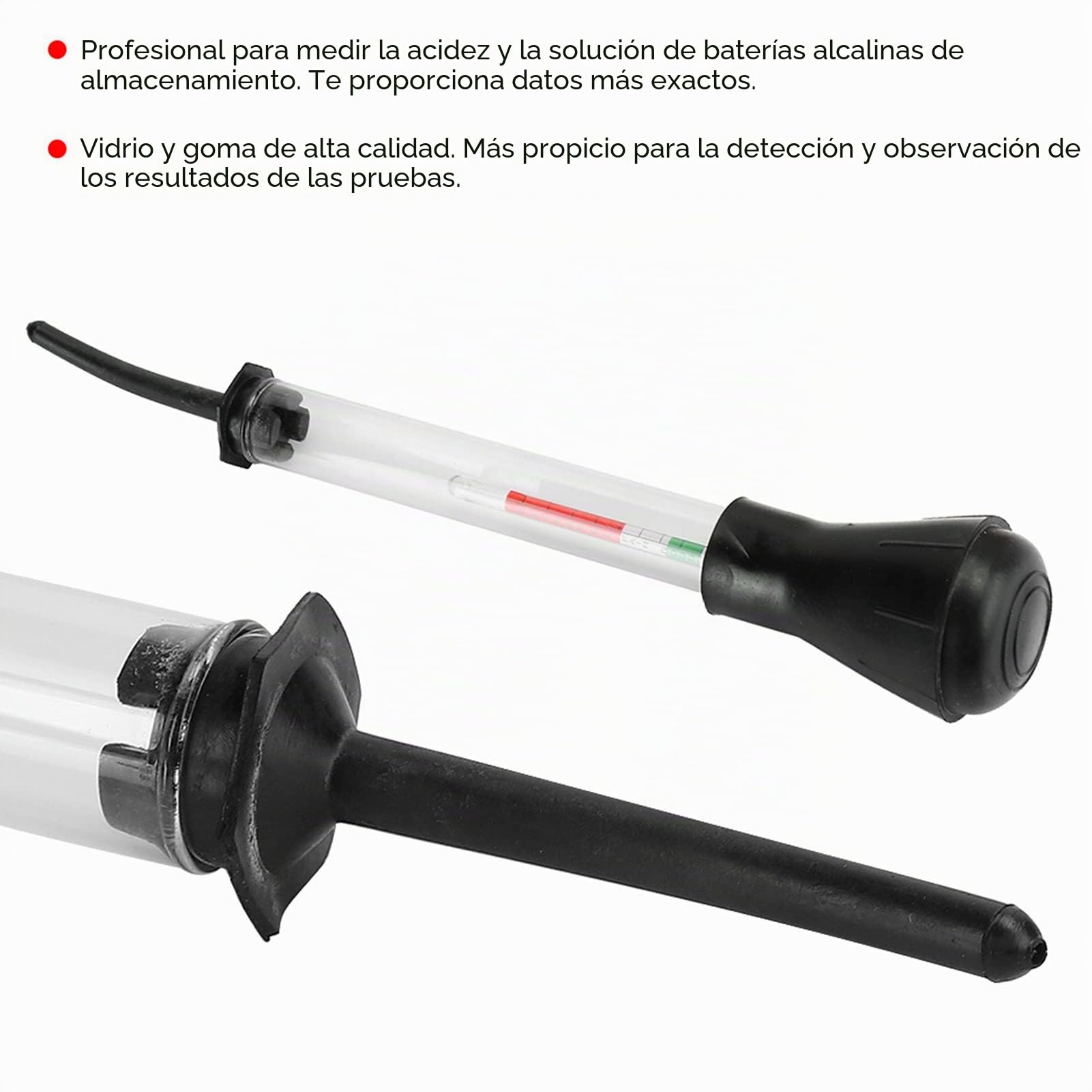 Hidrómetro de batería, hidrómetro de electrolito de batería Herramienta de ácido Detección rápida Medidor de densidad electrohidráulico Probador de 8 pulgadas Herramientas de reparación de automóviles
