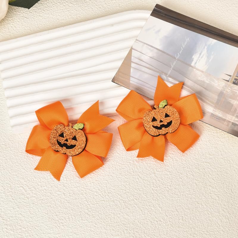 Miniatura 3 de Lazos para el pelo de Halloween, pinzas para el pelo de calabaza para niñas, lindos pasadores de Halloween para niñas pequeñas, clip de pelo con