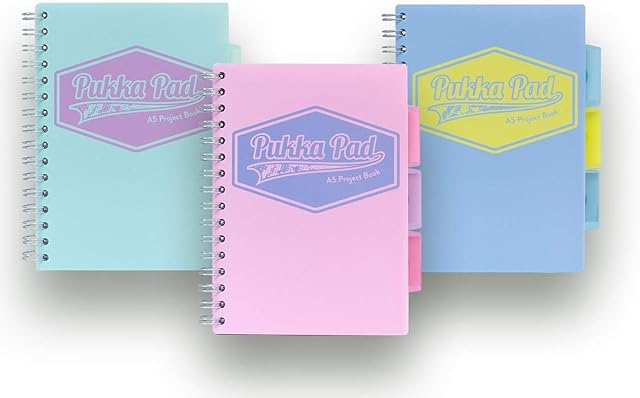 Pukka Pad A5 Project Book Pastel (Pack of 3 Assorted)