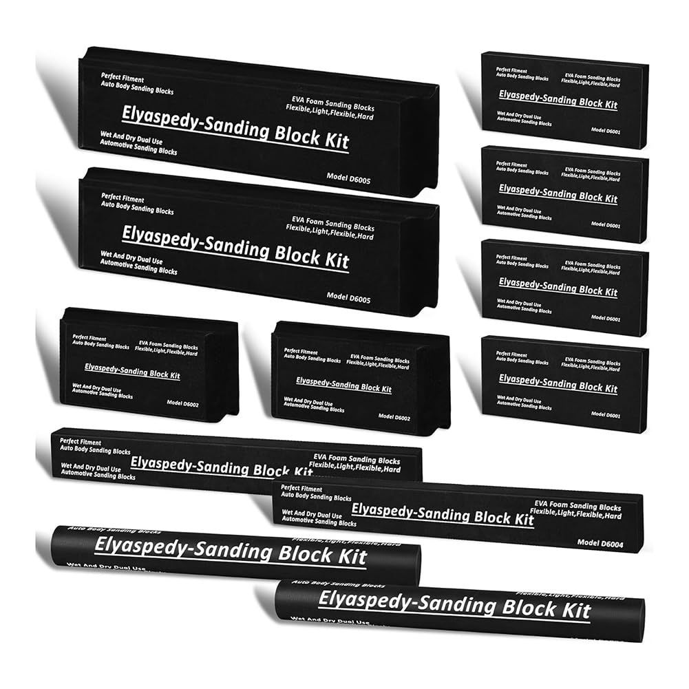 Yominerr Sanding Block Kit 12Pcs Flexible Eva Foam Wet Or Dry Sanding Blocks Set Car Sanding Block
