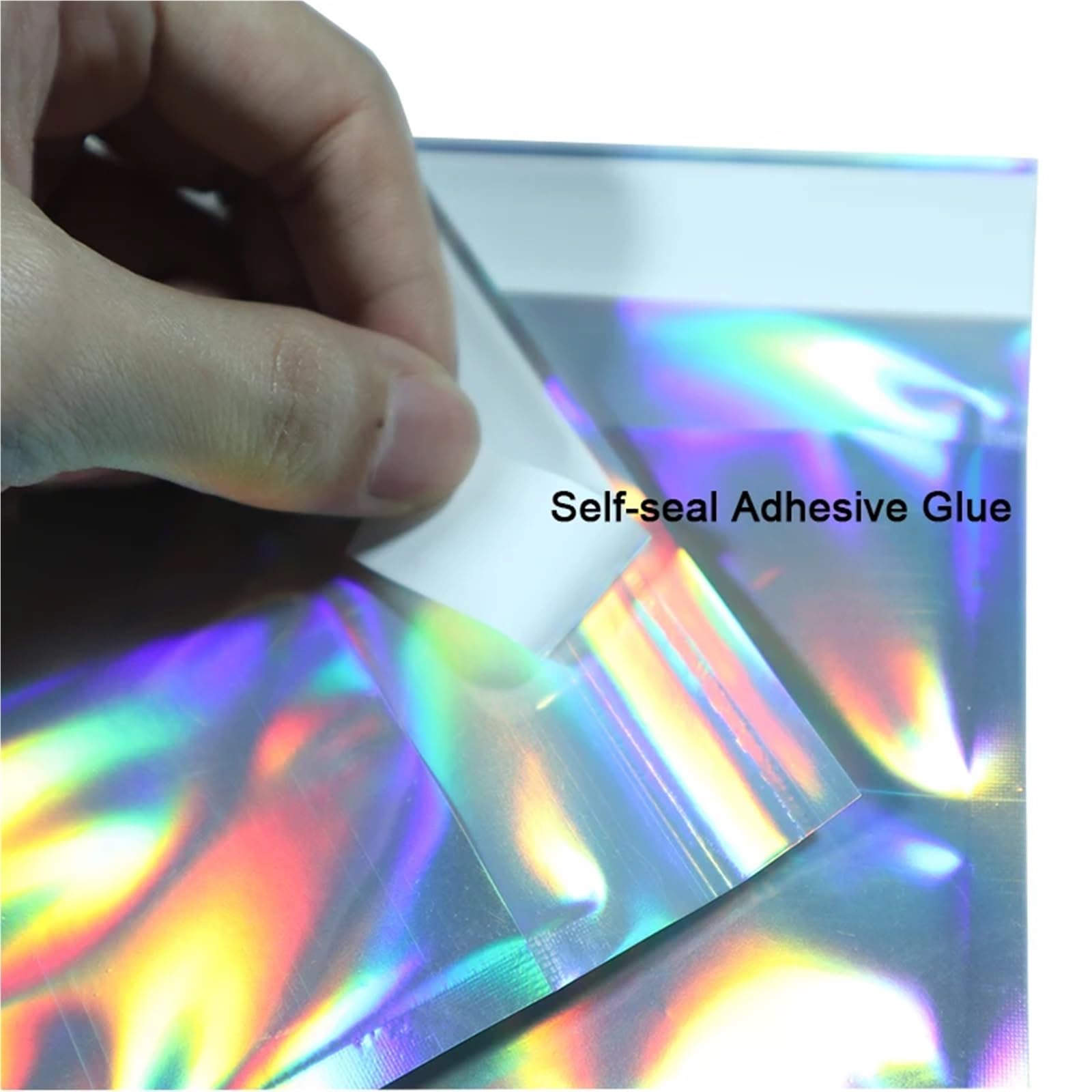 300PCS Laser Selbstdichtende Kunststoff Umschläge Mailing Lagerung Taschen Holographische Schmuck Poly Klebstoff Kurier Verpackung für Lipgloss und Schmuck